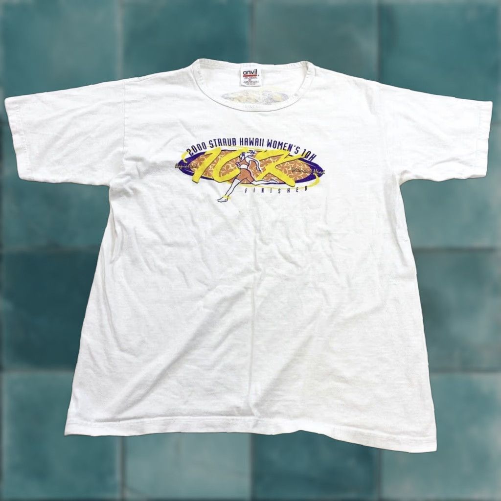 Anvil VINTAGE Straub Hawaii 10k T Shirt Womens M White 2000 Activewear Crew Neck Basic T-Shirt Women Mens Size M / US 6-8 / IT 42-44 - 1 Thumbnail