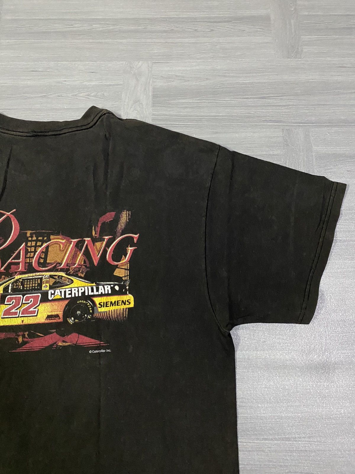 NASCAR Vintage 90s Caterpillar Racing Nascar T Shirt Size US XL / EU 56 / 4 - 21 Thumbnail