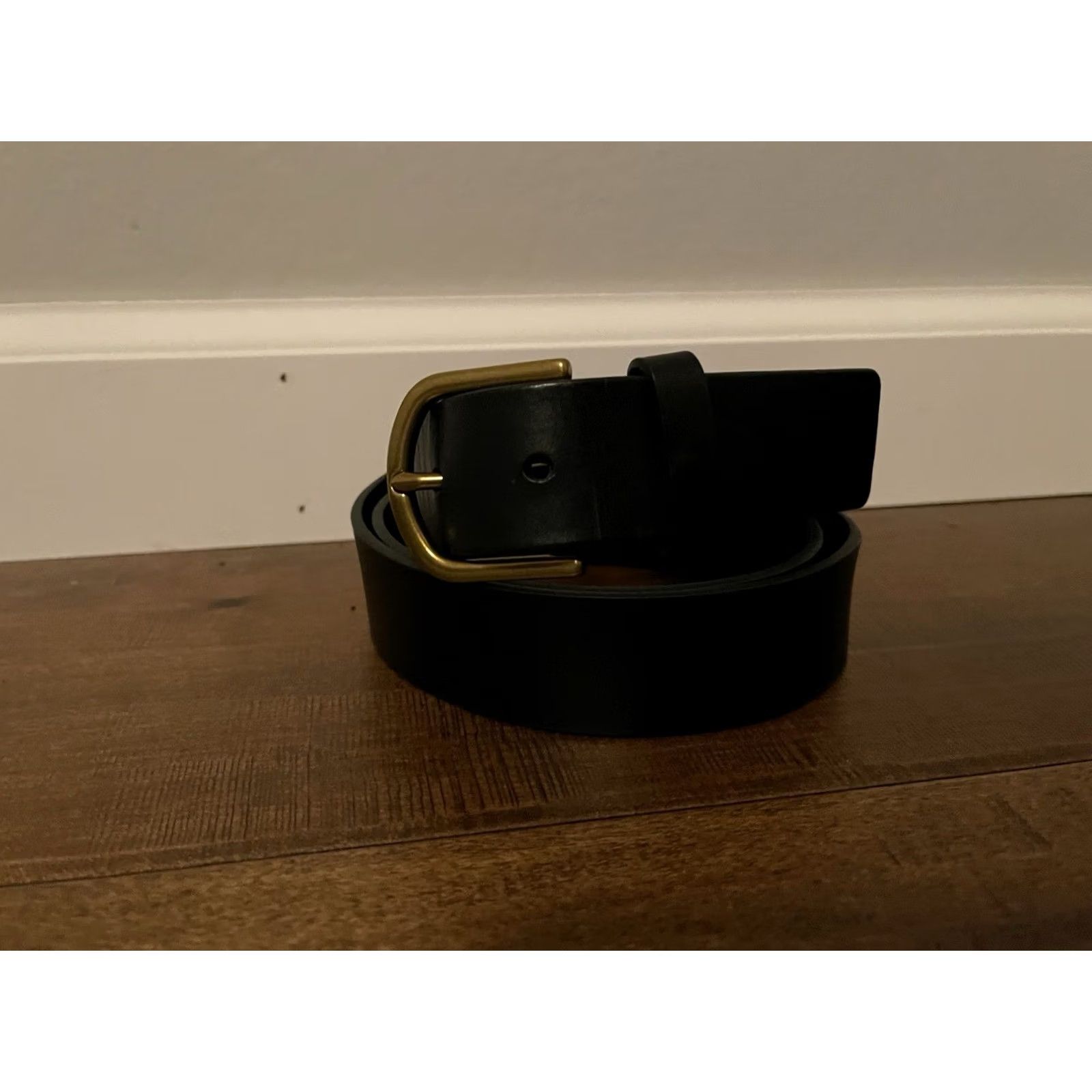 Fossil Fossil Belt Black Leather Gold Tone Buckle 1.5" XL Men's XLarge Dress Belt Size ONE SIZE - 2 Thumbnail