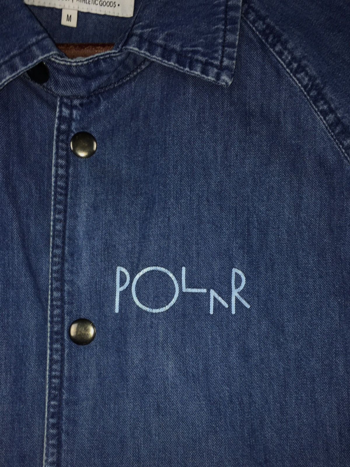 Polar Skate Co. × Vintage vintage jacket POLAR SKATE CO Stroke Logo Denim Coach Jacket Size US M / EU 48-50 / 2 - 10 Thumbnail