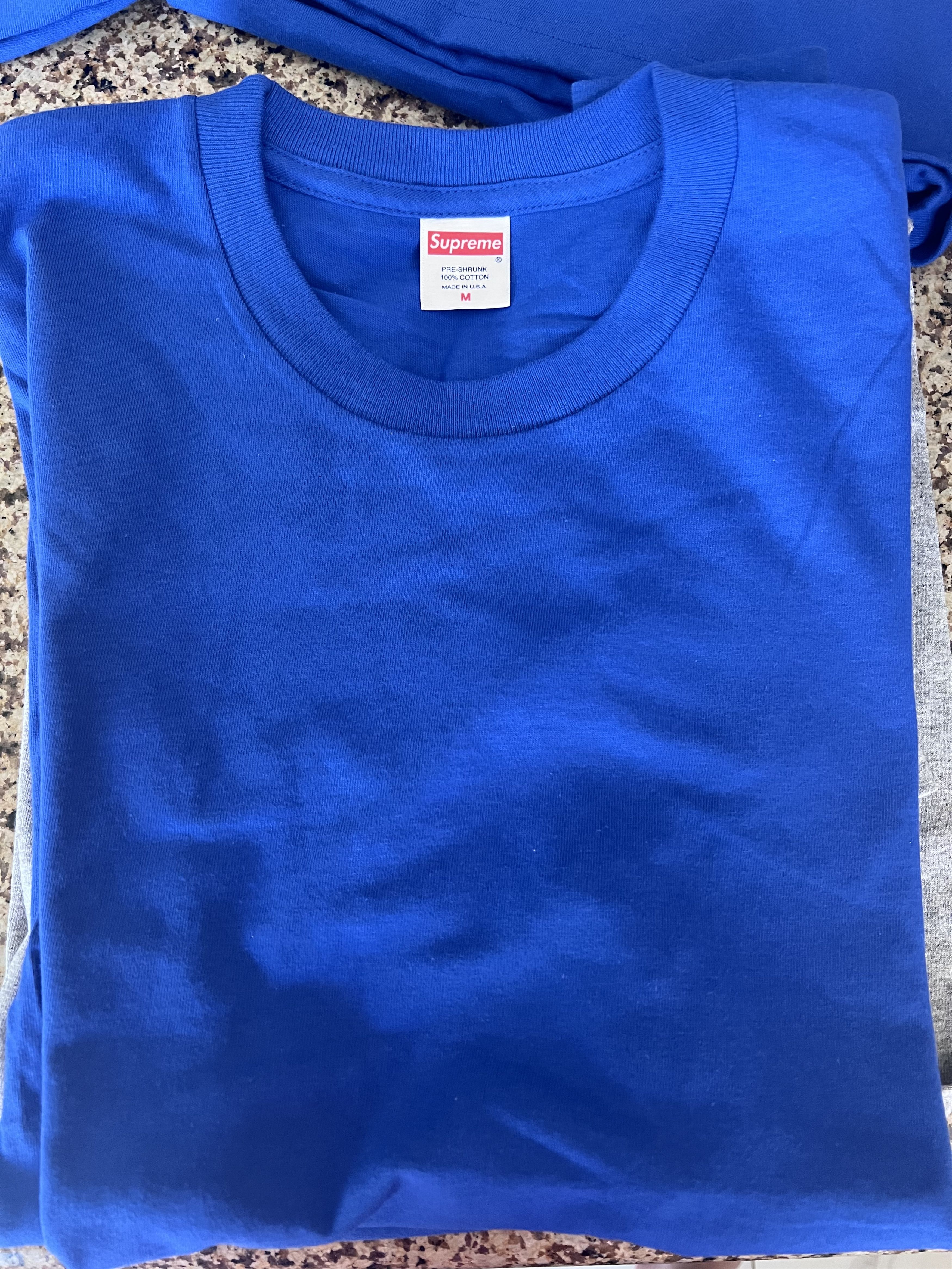 Supreme Supreme Men's Blue and Navy T-shirt Size Medium Size US M / EU 48-50 / 2 - 1 Thumbnail