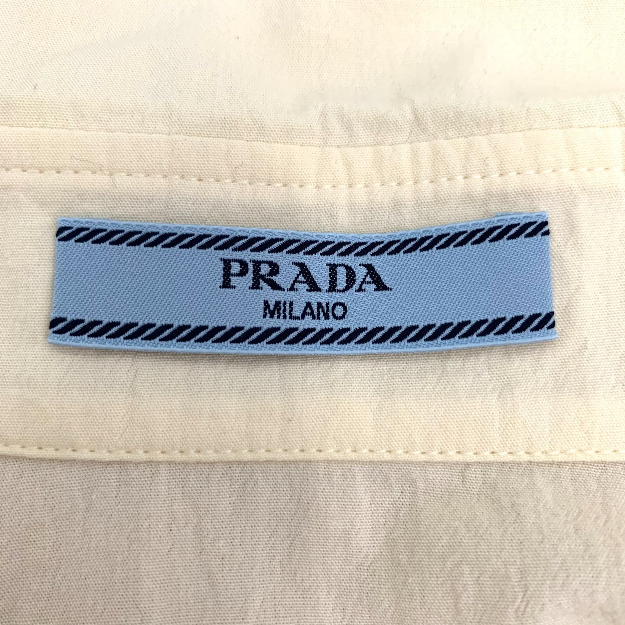 Prada Prada Pale Yellow Mermaid Print Cotton Button-Up Shirt (Size Size XS / US 0-2 / IT 36-38 - 3 Thumbnail