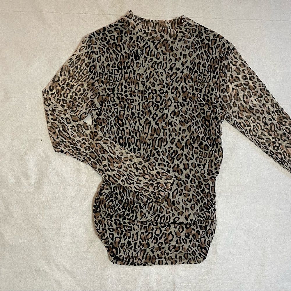 Adrianna Papell NWT New $69 Adrianna Papell Animal Print Turtleneck Mesh Lo Size L / US 10 / IT 46 - 6 Thumbnail
