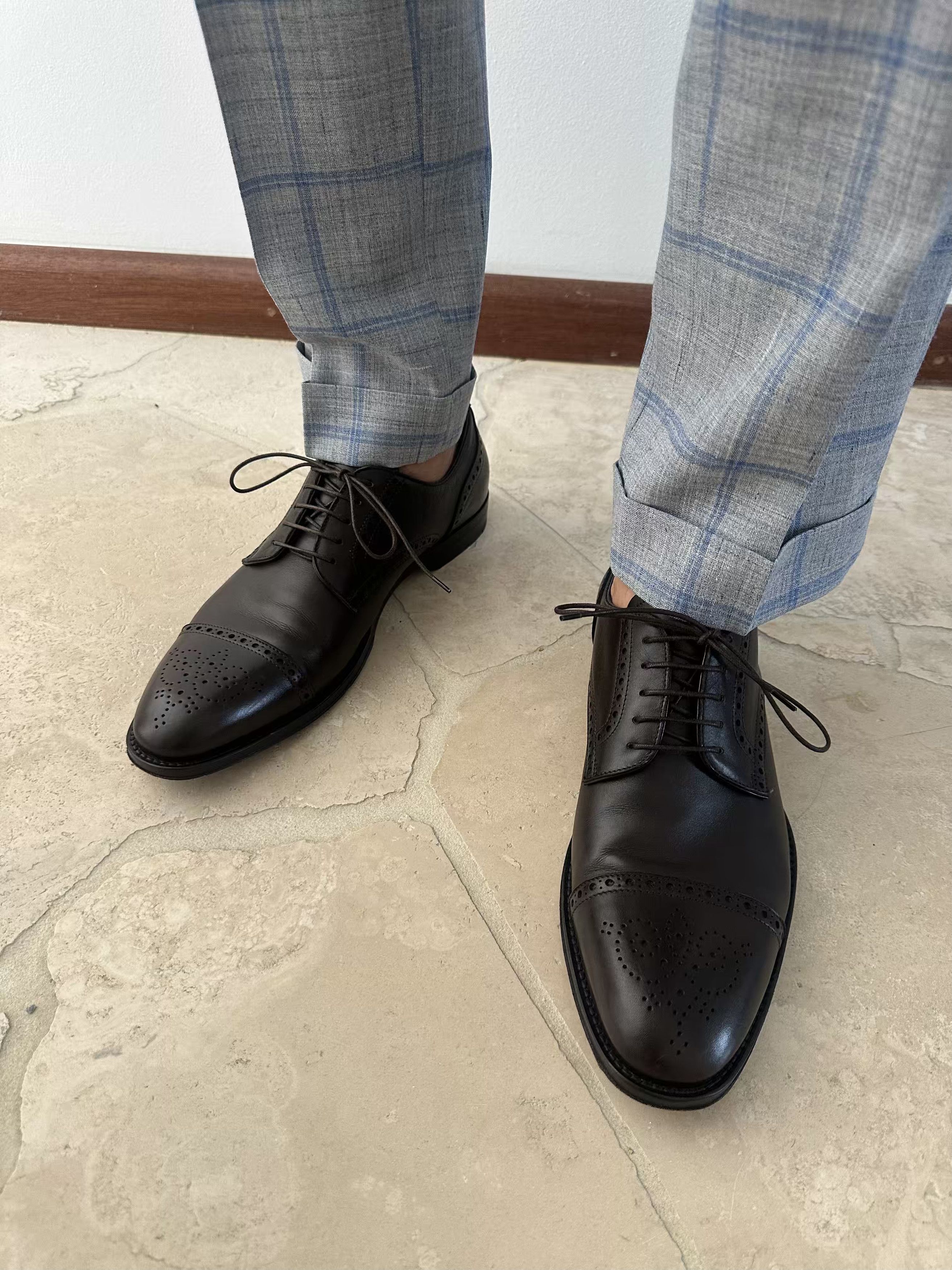 image of Canali Mens Brown Leather Shoes (Size 9)