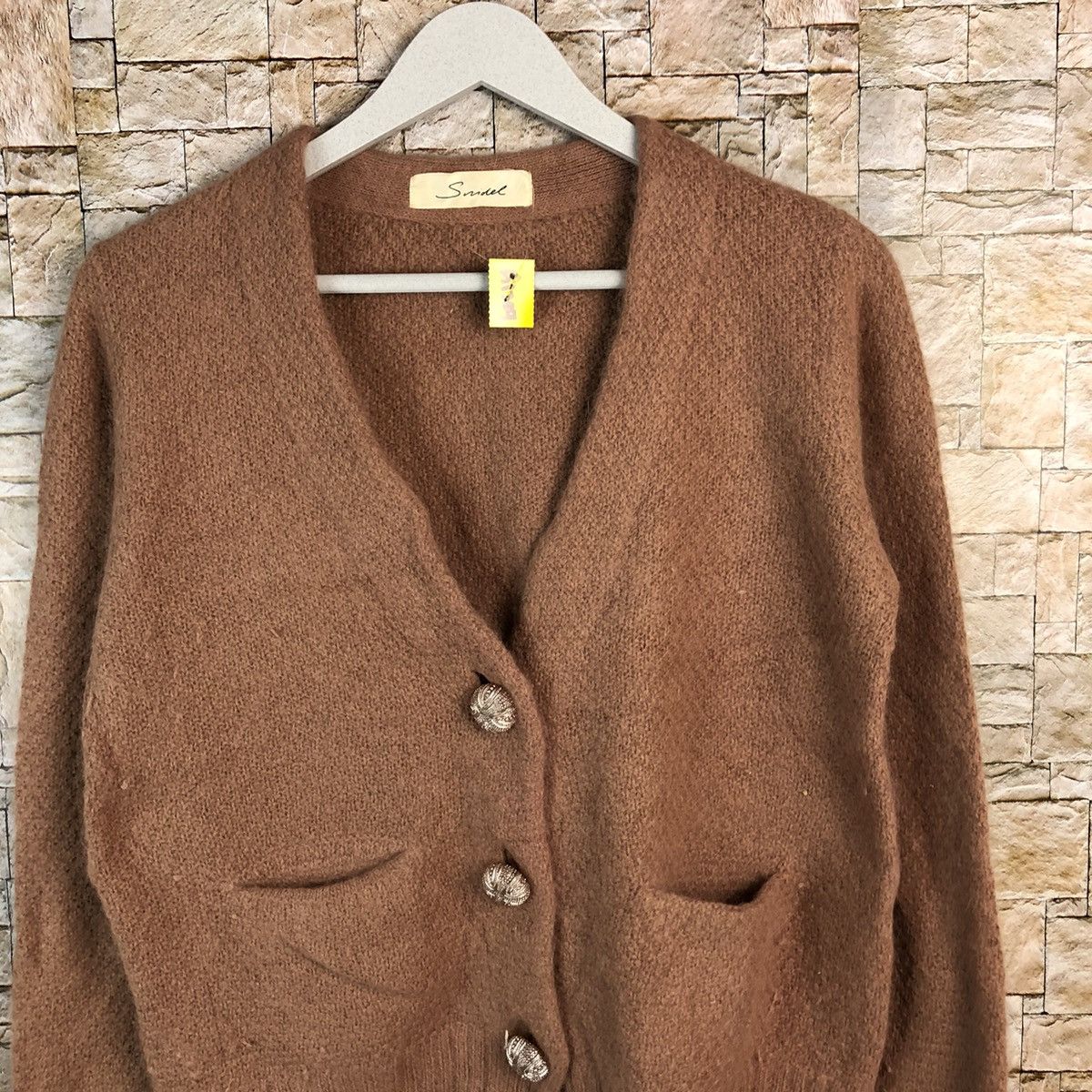 Japanese Brand Smidel Brown mohair fur Cardigan Knitwear #A1209 Size US S / EU 44-46 / 1 - 5 Thumbnail