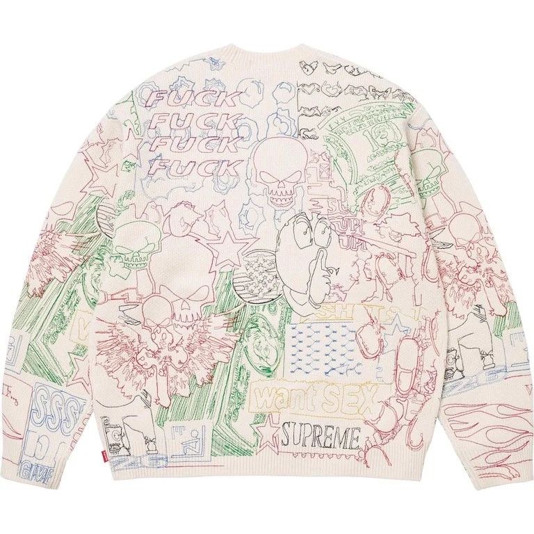Supreme Supreme collage embroidered sweater Size US M / EU 48-50 / 2 - 3 Thumbnail