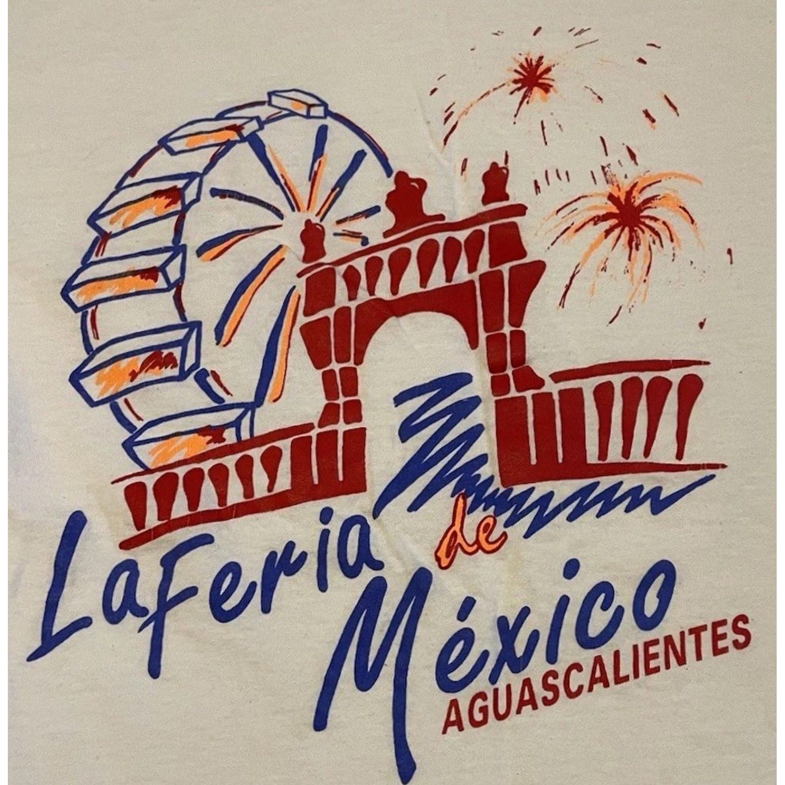 Vintage VINTAGE Aguascalientes Mexico Faded Shirt XS S Beach Fireworks 80s 90s Graphic Tee Mens White Size US XS / EU 42 / 0 - 3 Thumbnail