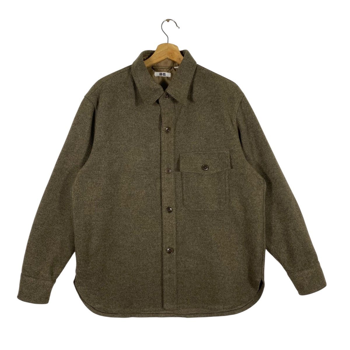 Lemaire × Uniqlo Christophe Lemaire X Japanese Brand Wool Shirt Button Size US L / EU 52-54 / 3 - 1 Thumbnail