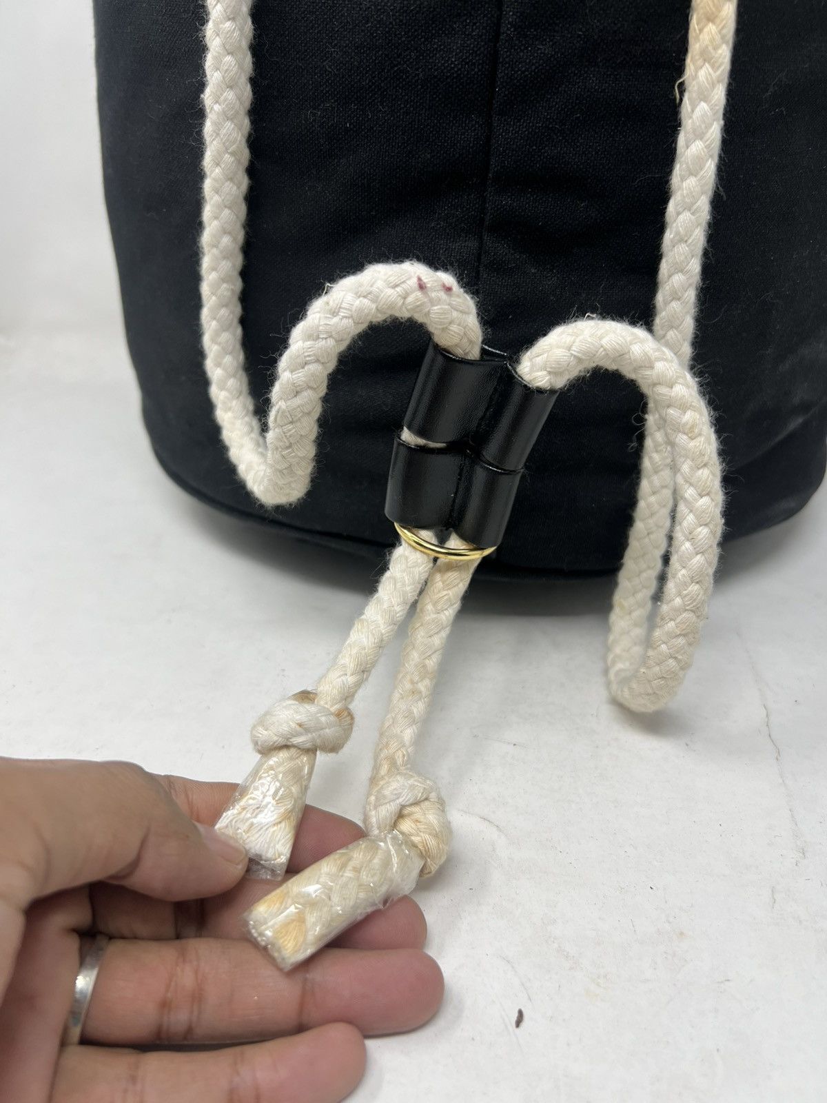 Chanel Chanel Black Drawstring Canvas Bucket Size ONE SIZE - 8 Thumbnail