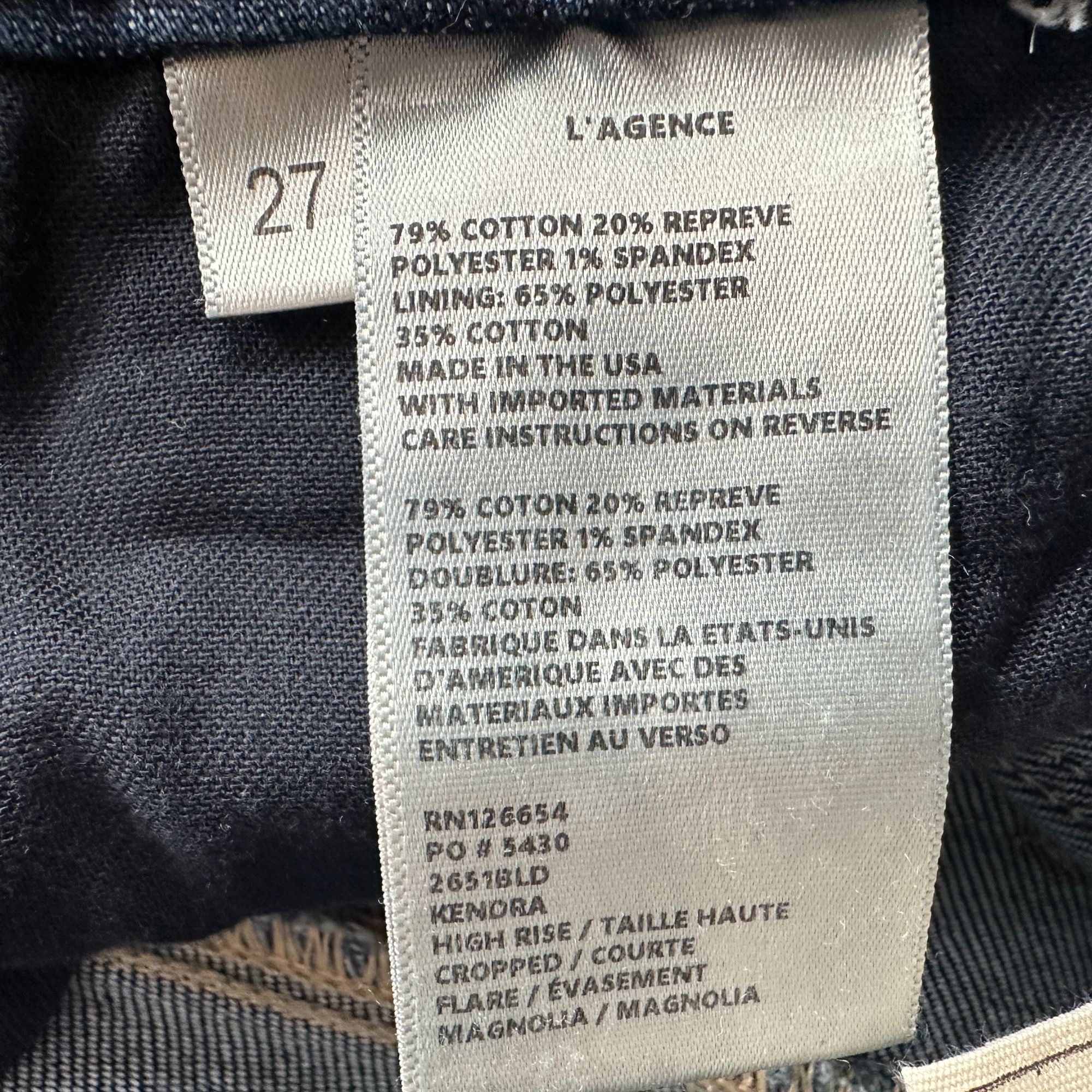 L'AGENCE L'AGENCE Womens 27 Jeans Kendra High Rise Cropped Flared Size 27" / US 4 / IT 40 - 8 Thumbnail