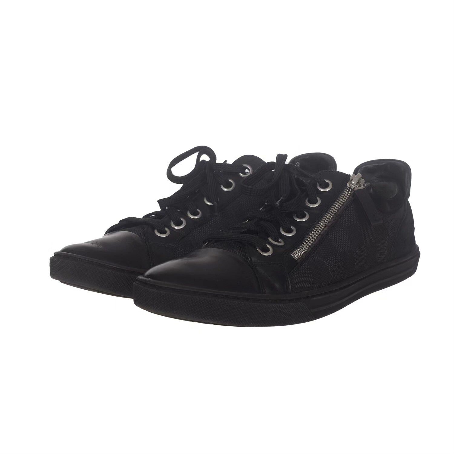 Louis Vuitton Louis Vuitton Black Damier Zip Sneakers 41 Size US 8 / EU 41 - 1 Thumbnail