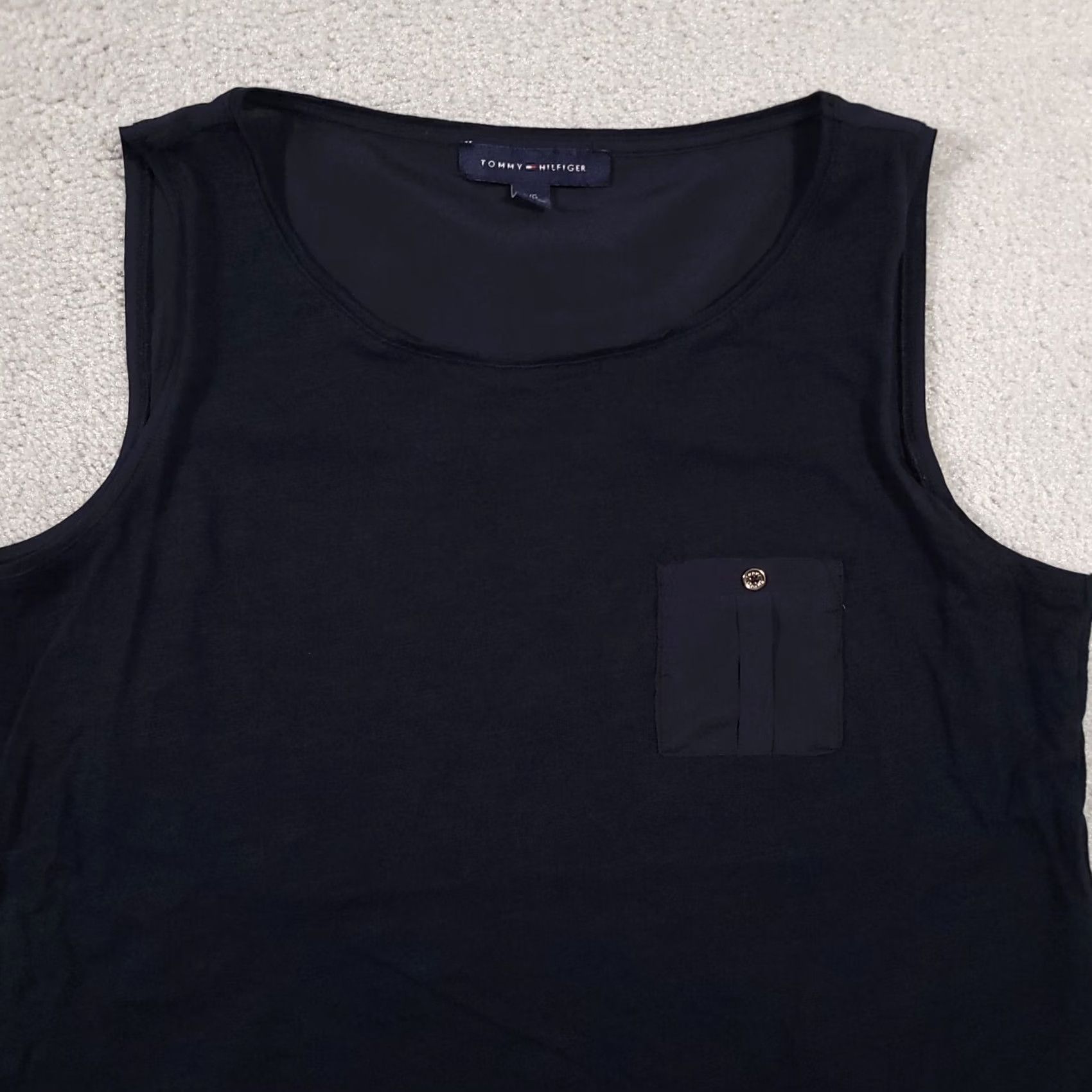 Tommy Hilfiger Tommy Hilfiger Sleeveless Blouse Women's Large Navy Blue Tank Shirt Pocket Shirt Size L / US 10 / IT 46 - 3 Thumbnail