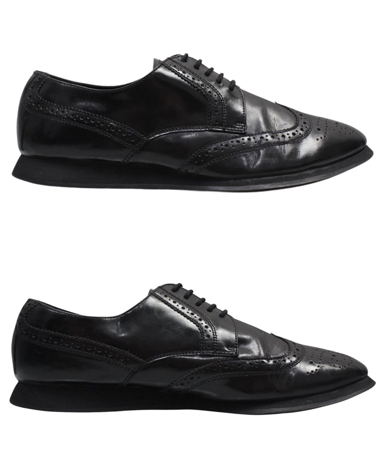 Prada 2010S PRADA MILANO BLACK WINGTIP BROGUE SHOES Size US 7 / EU 40 - 1 Thumbnail