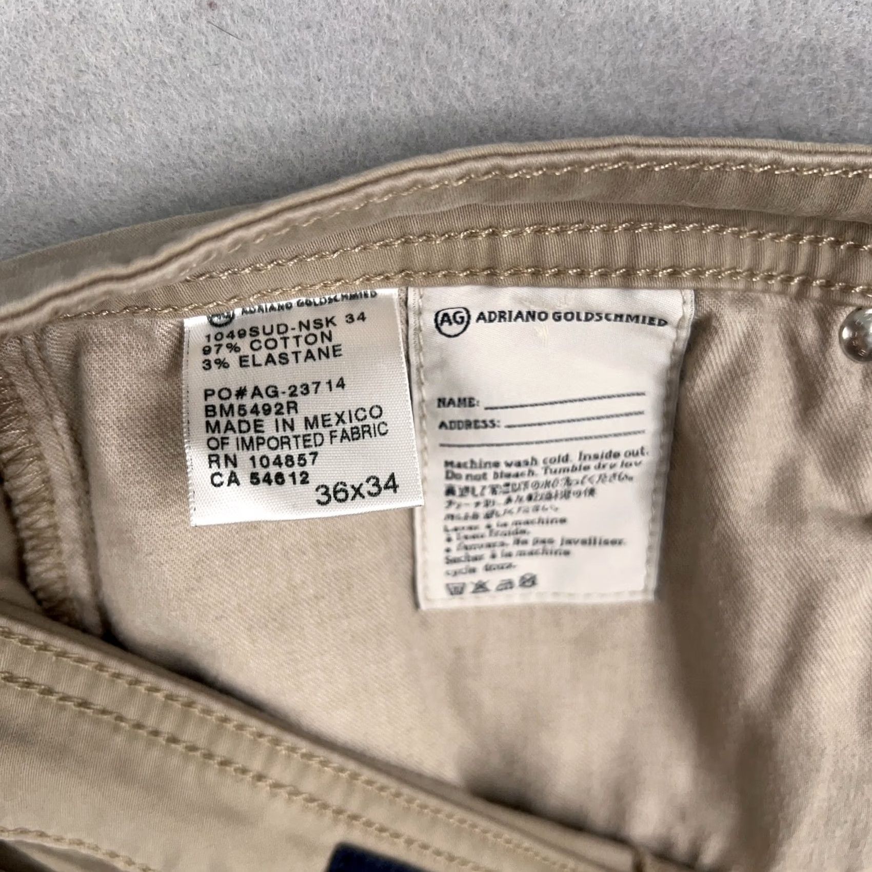 Vintage AG The Protégé Pants Mens 36 Khaki Stretch Classic Straight Size US 36 / EU 52 - 6 Thumbnail