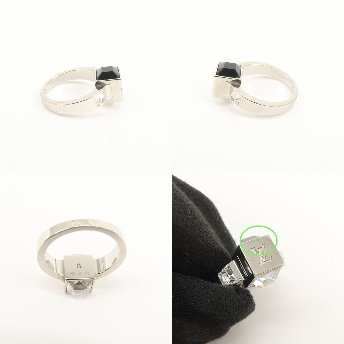 Louis Vuitton Louis Vuitton Berg Gamble Metal Rhinestone Ring Silver Size ONE SIZE - 4 Thumbnail