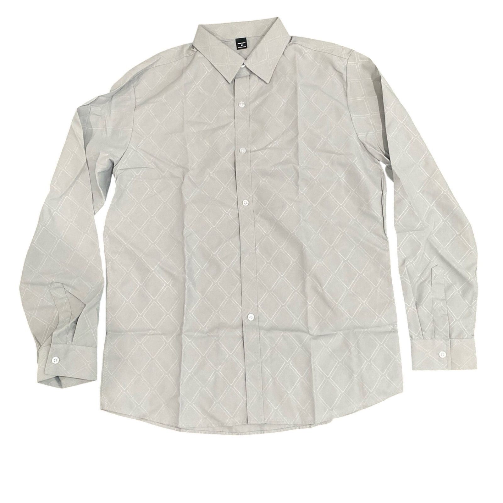 Shein Men’s Long Sleeve Button Up Shirt in Gray, Size M Size US M / EU 48-50 / 2 - 1 Thumbnail