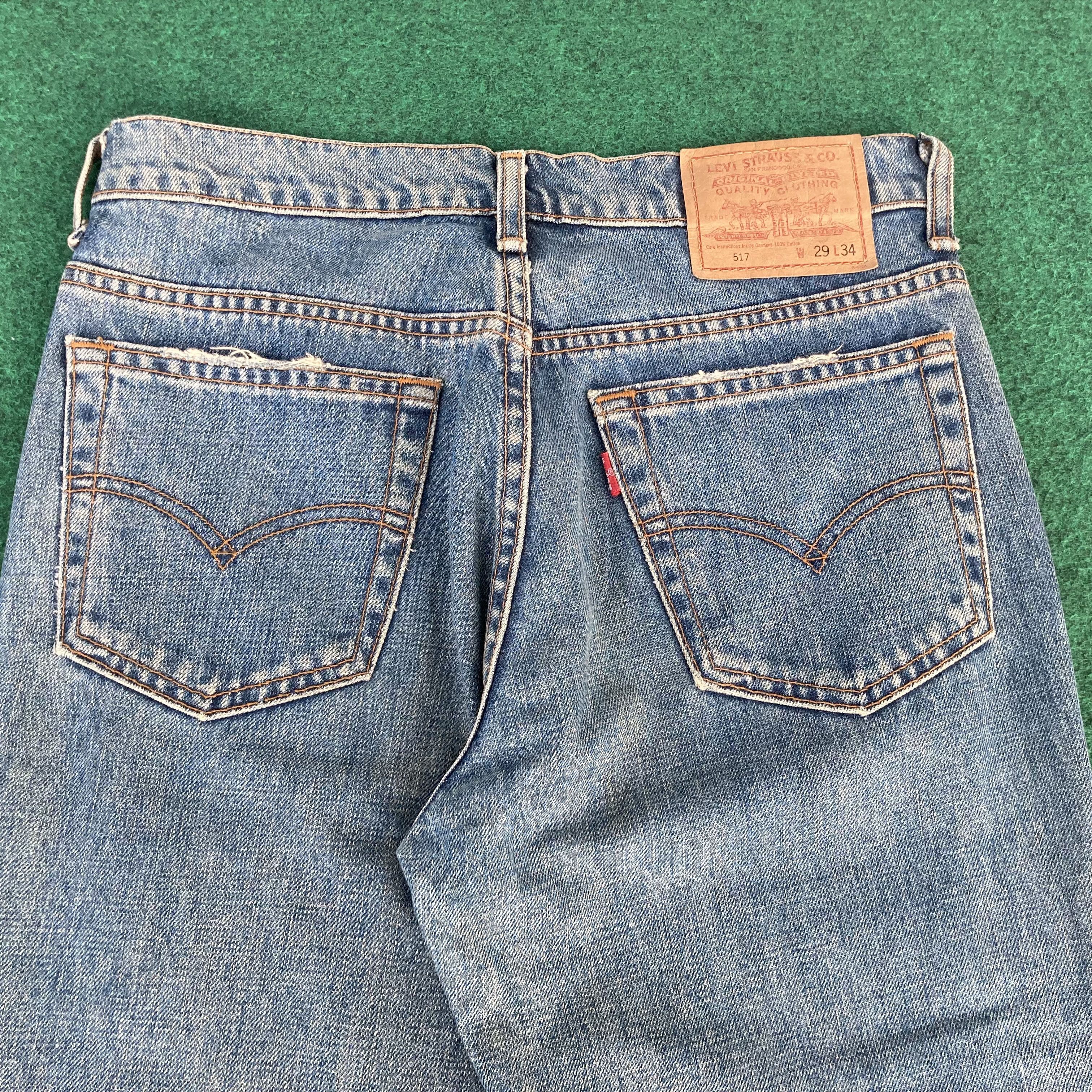 Vtg Levis 517 Denim Sz 29 Flare Bootcut Jeans