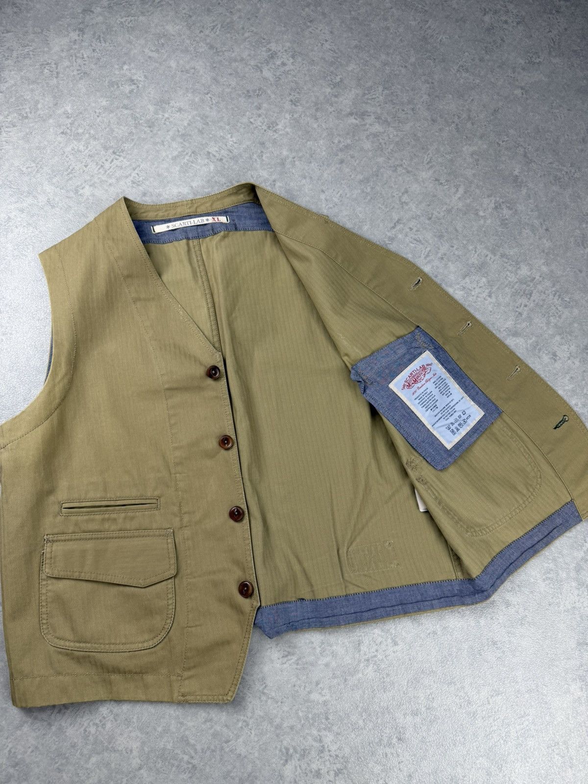 Scarti-Lab Scarti-Lab Beige Workwear Utility Waistcoat Vest Size XL Size US XL / EU 56 / 4 - 12 Thumbnail