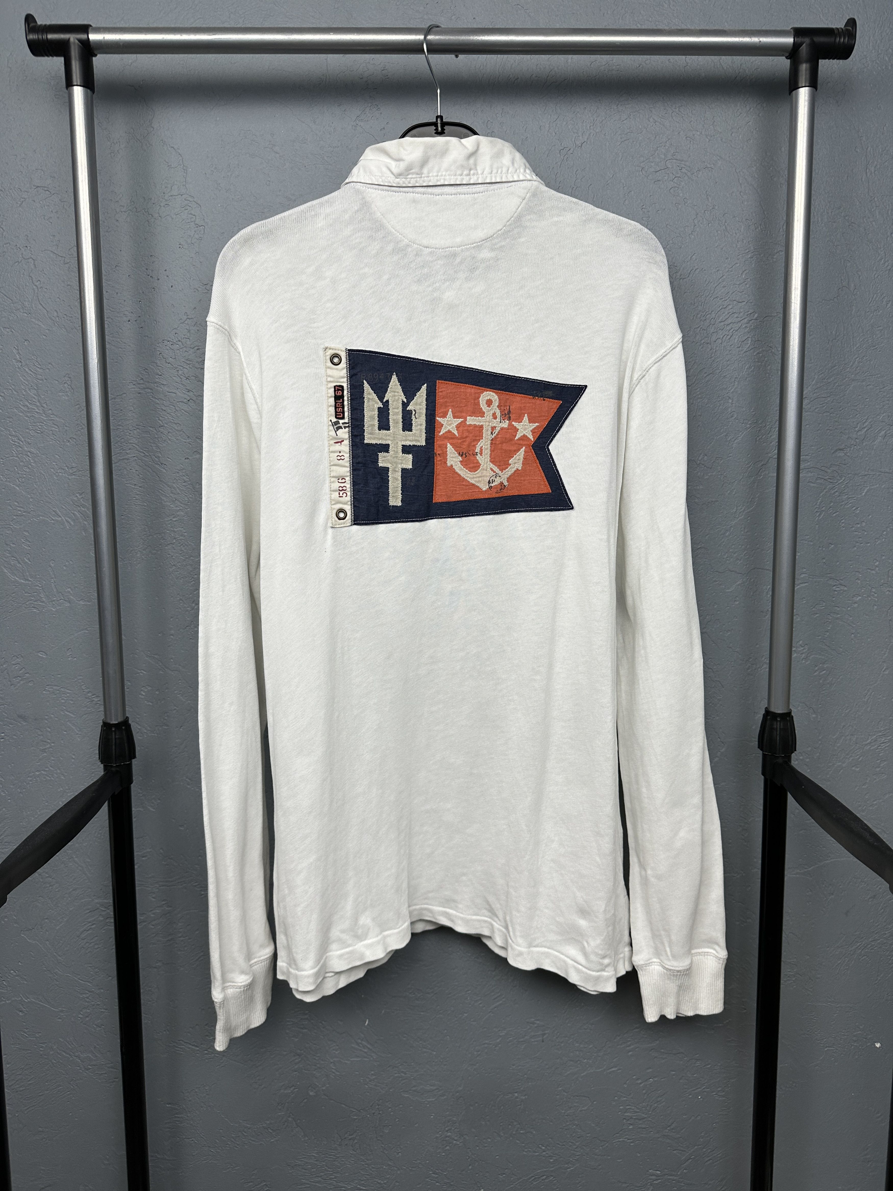 Polo Ralph Lauren Polo Ralph Lauren Vintage Mens Rugby Long Sleeve Polo Shirt Size US L / EU 52-54 / 3 - 1 Thumbnail