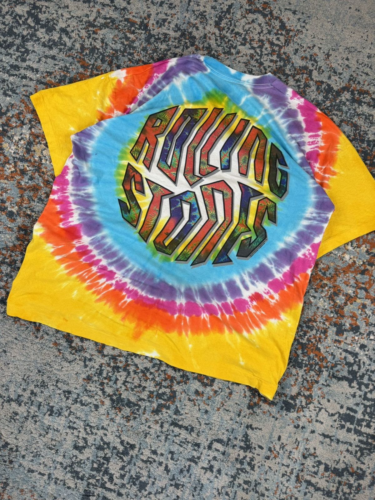 Band Tees × Vintage Vintage 1994 The Rolling Stones tongue rainbow tie dye tee Size US XL / EU 56 / 4 - 2 Thumbnail