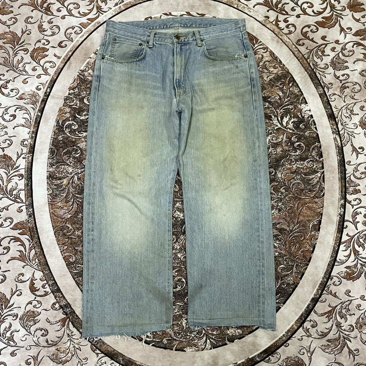 Edwin 🔥Edwin 505 Stoned Washed Ripped Distress Dirty Selvedge Jean Size US 35 - 1 Thumbnail