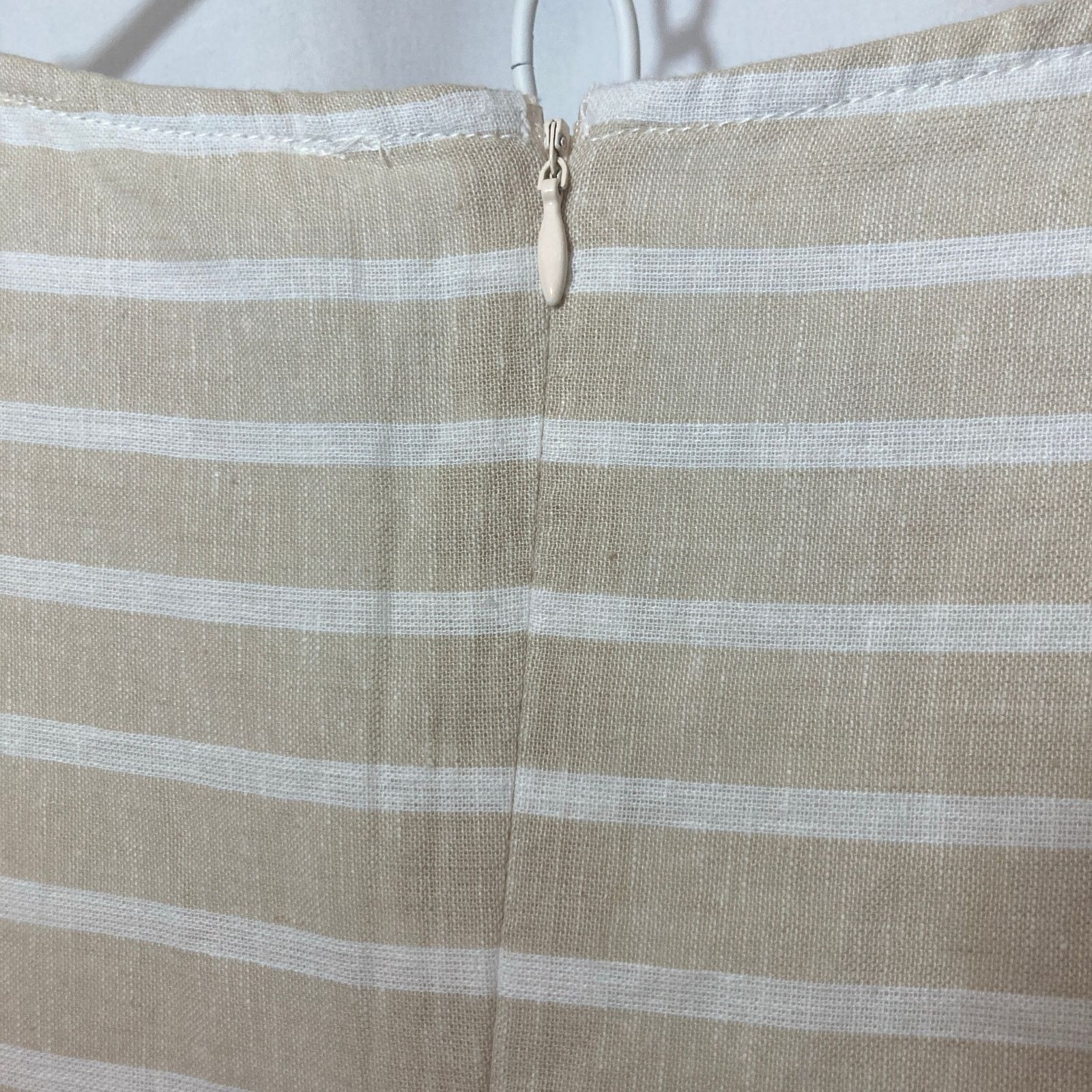Other NWT BeachLunchLounge Linen Blend Tan White Stripes Dress Size L / US 10 / IT 46 - 12 Thumbnail