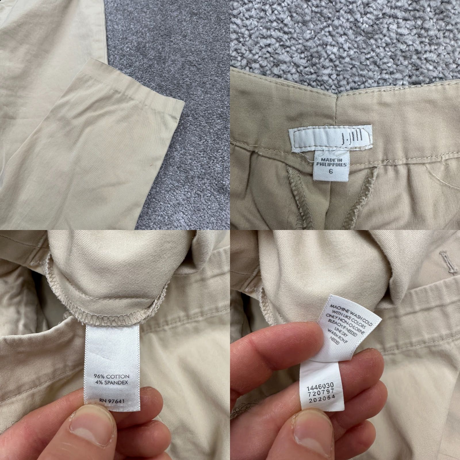 J. Jill J. Jill Khaki Pants Women 6 Brown Straight Leg Mid Rise Cotton Blend 32x26 Casual Travel Workwear Size 28" / US 6 / IT 42 - 8 Thumbnail