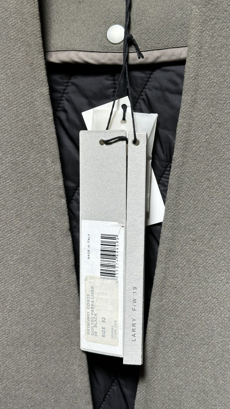 Rick Owens Rick Owens FW19 LARRY Quilted Coat liner Size 52 Size US L / EU 52-54 / 3 - 12 Thumbnail