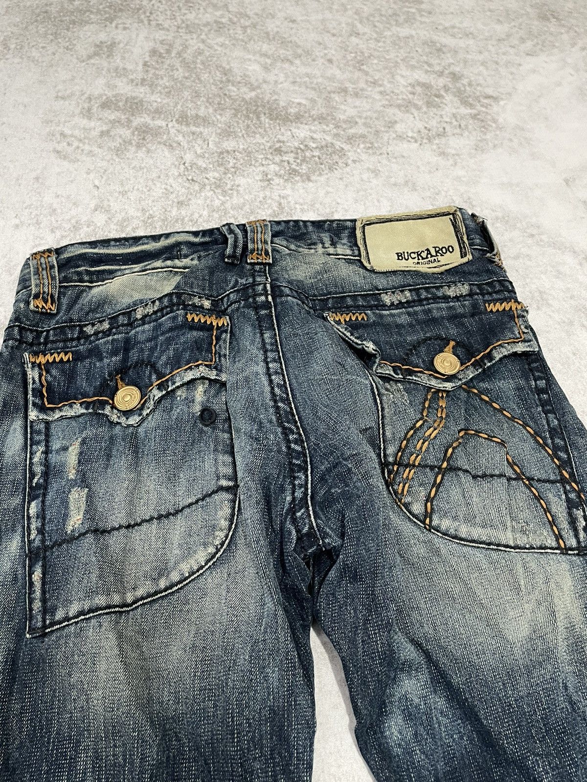 If Six Was Nine × Japanese Brand × Le Grande Bleu (L.G.B.) 2000s Flared buckaro acid wash japan denim pants y2k style Size US 31 - 6 Thumbnail