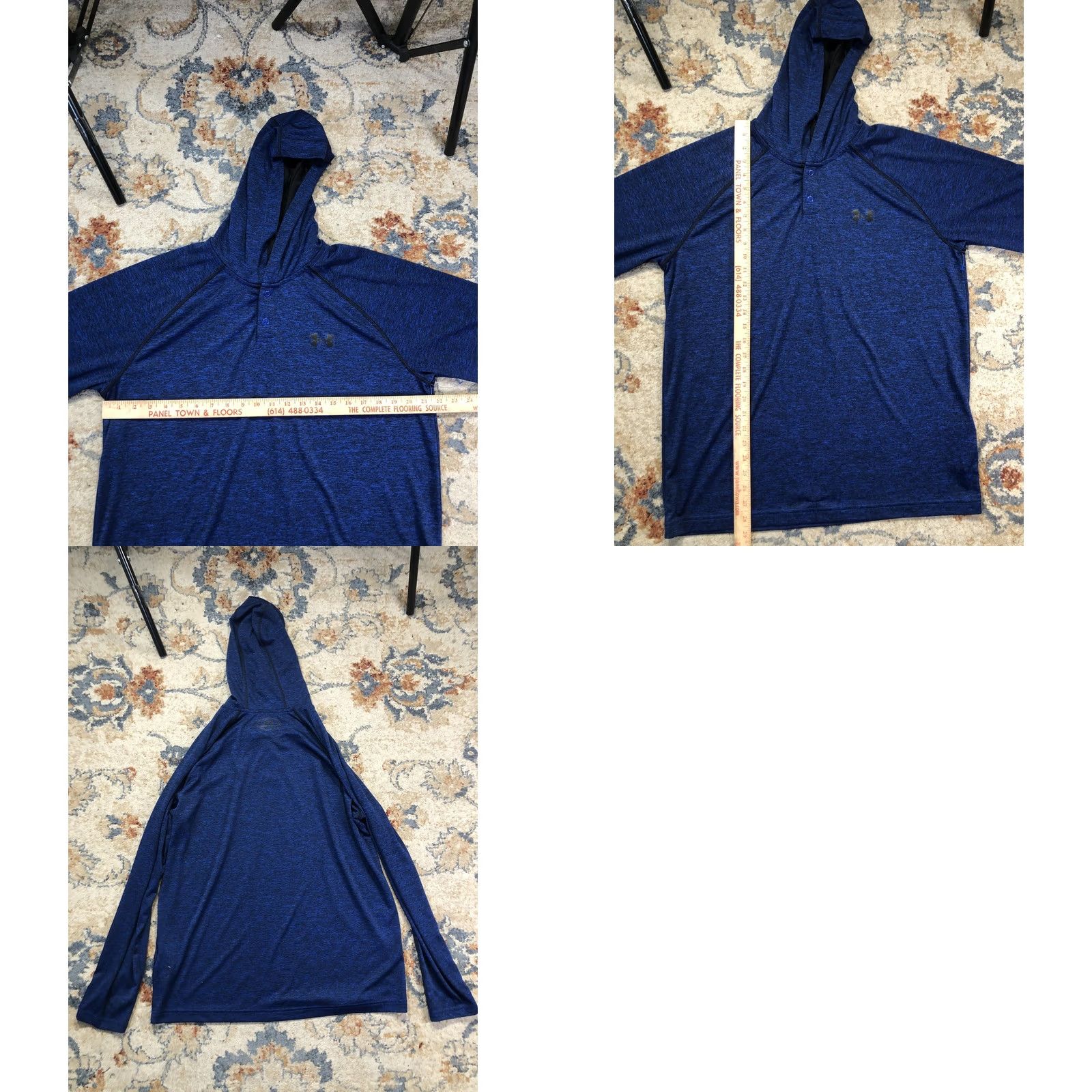 Under Armour Under Armour Hoodie Shirt Mens Large Blue Lightweight Henley Pullover HeatGear Shirt Size US L / EU 52-54 / 3 - 8 Thumbnail