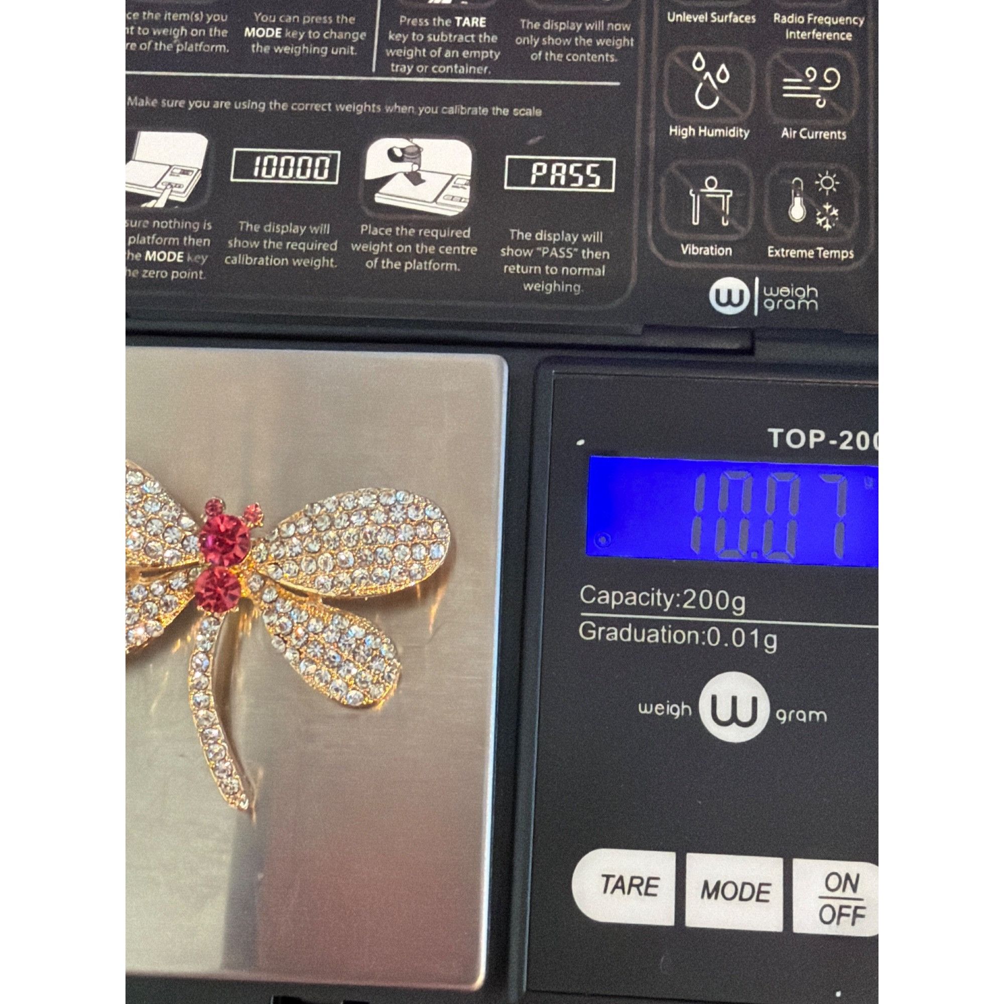 Other Gold Tone Dragonfly Pin Brooch Clear Pink Rhinestones 1.75" Size ONE SIZE - 5 Thumbnail
