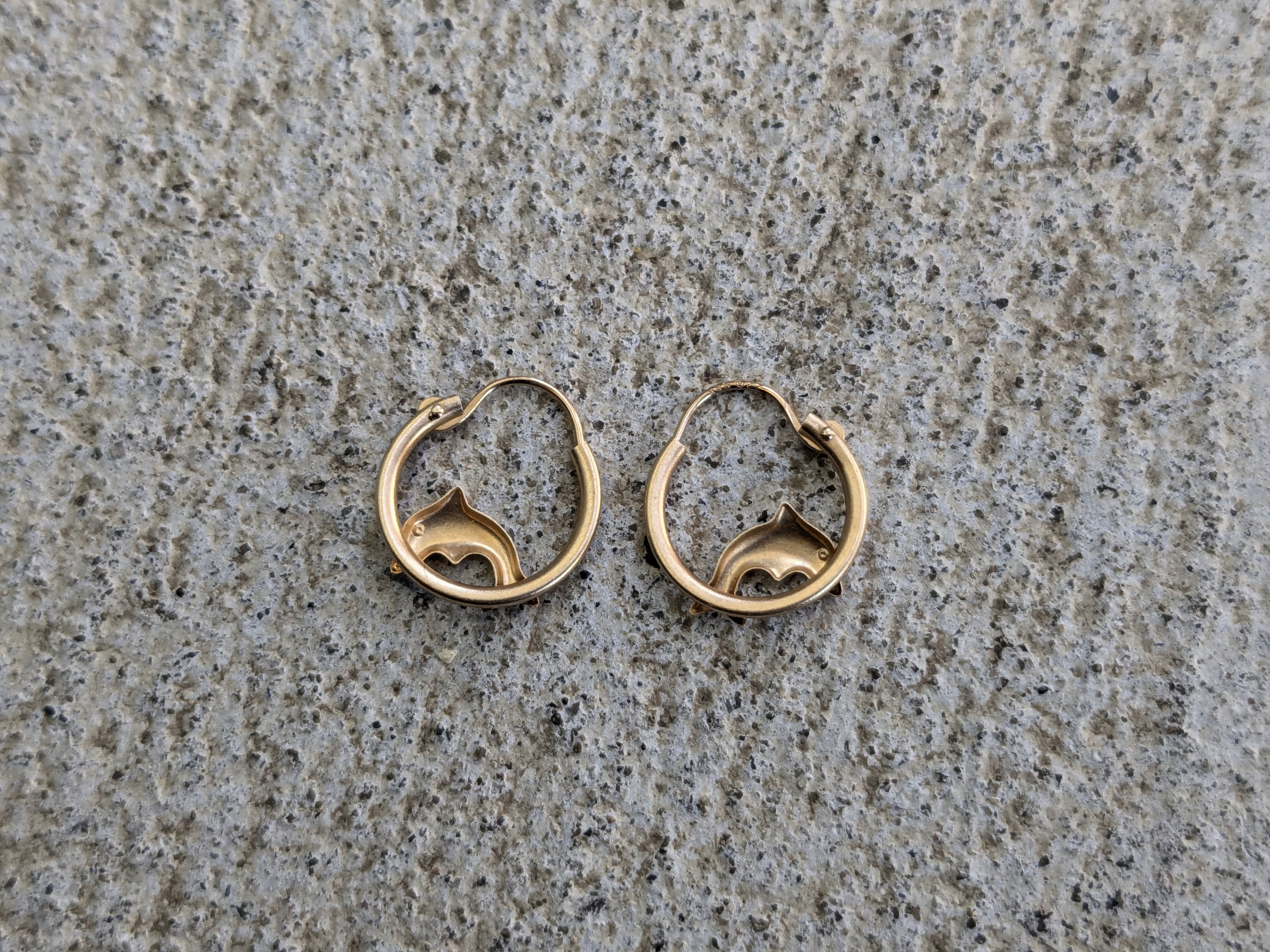 Jewelry × Vintage 14k Yellow Gold Dolphin Earrings Size ONE SIZE - 4 Thumbnail