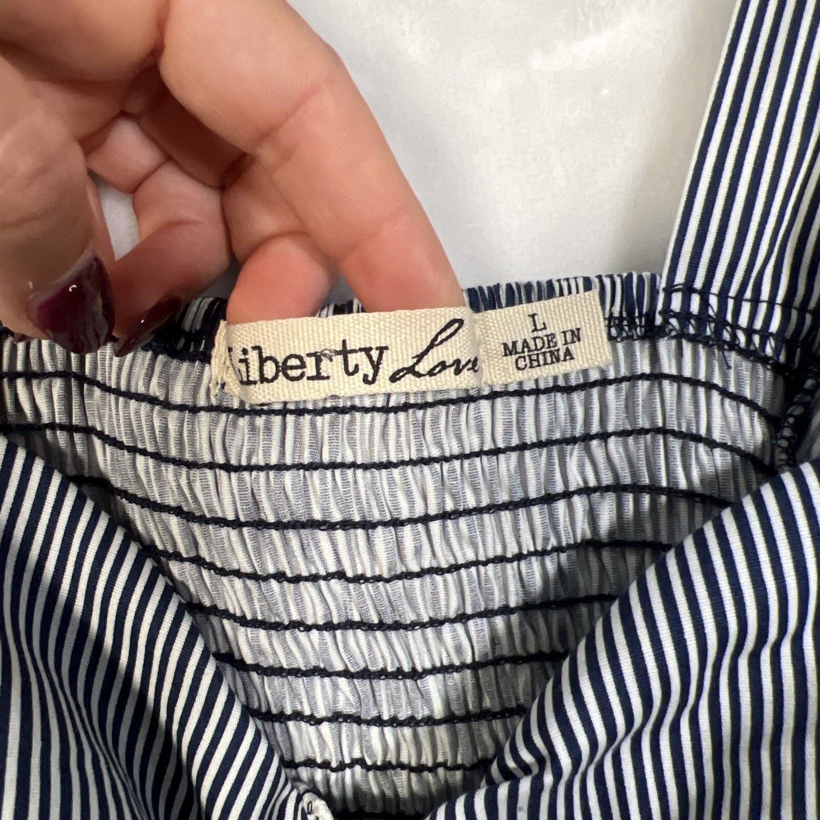 Liberty Liberty Love Corset Blue/White Stripe Sweetheart Full Zip Size L / US 10 / IT 46 - 4 Thumbnail
