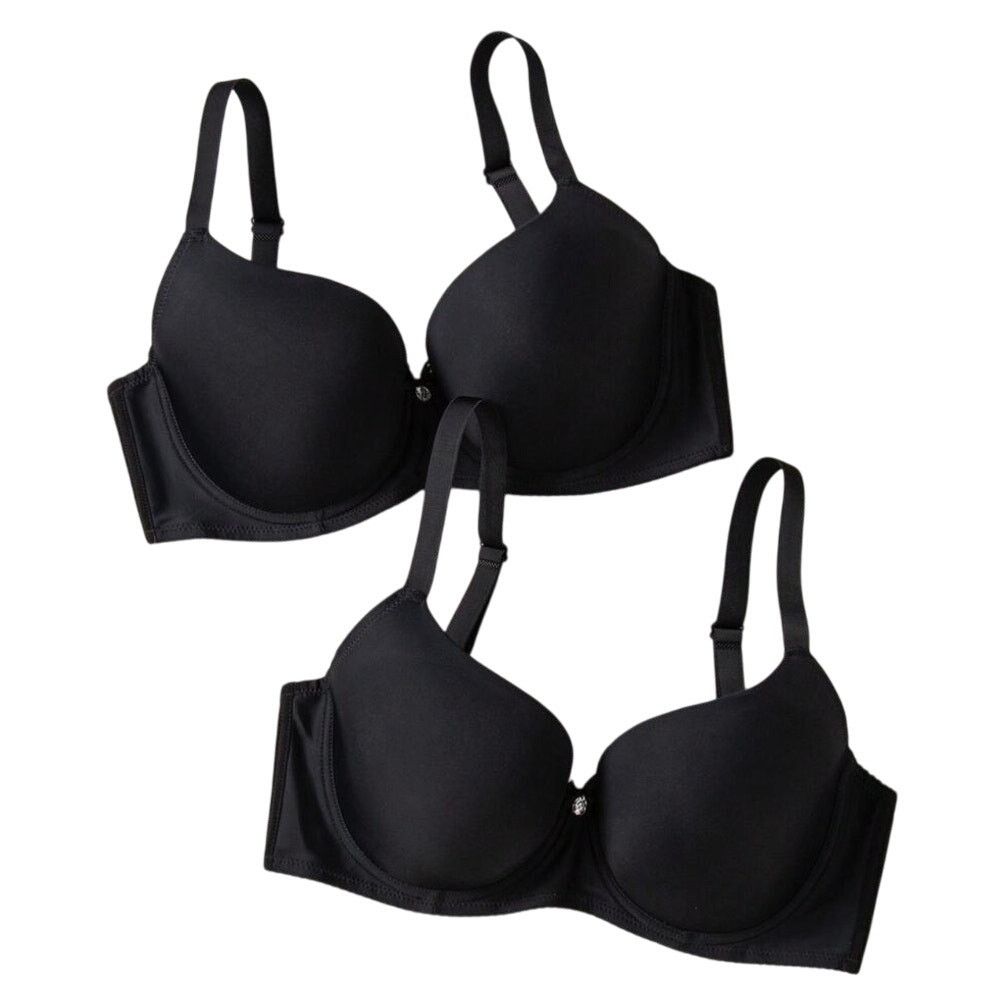 Shein Women's Solid Underwire Push Up Bra in Black, Size 40D(90D) Size ONE SIZE - 1 Thumbnail