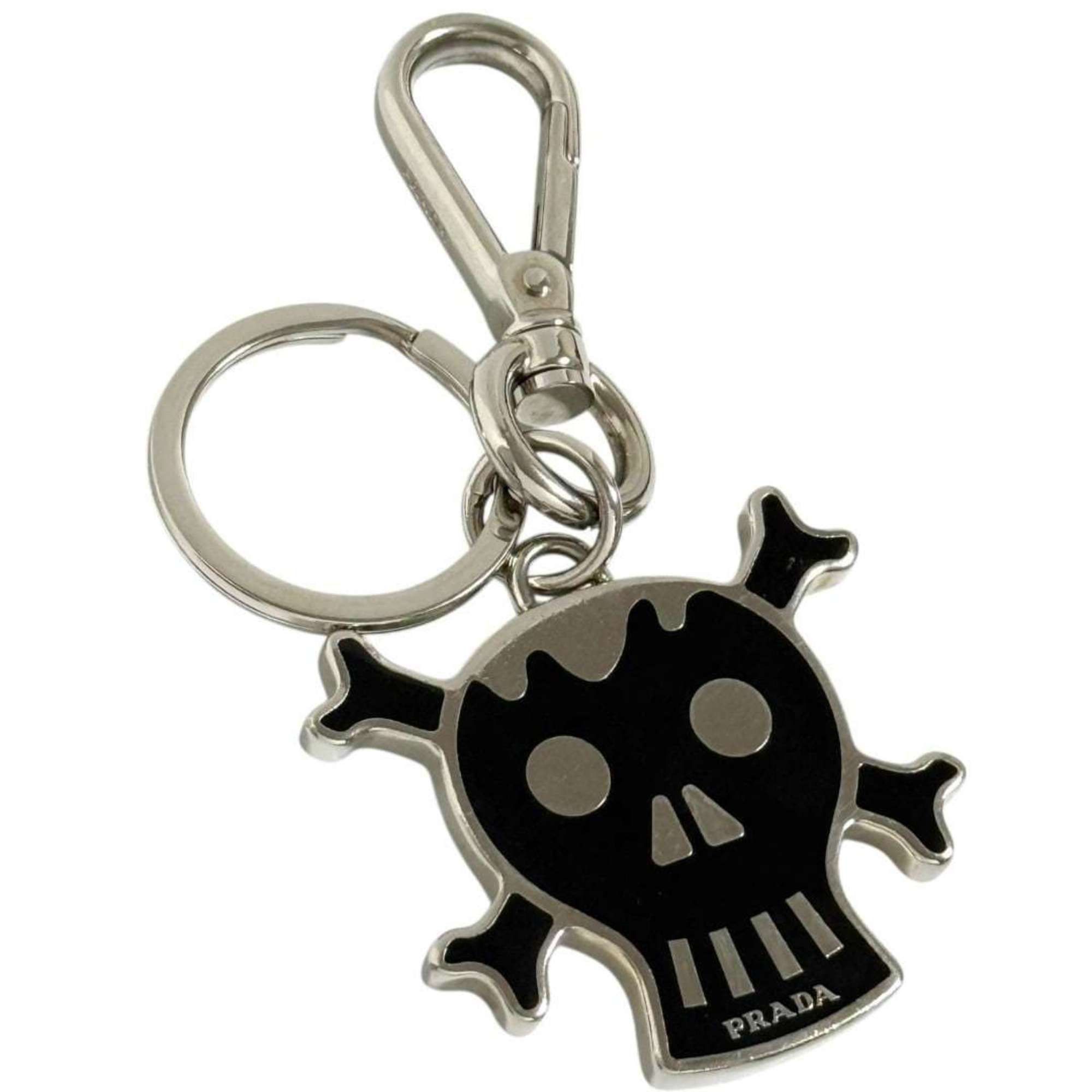 Prada Prada Men's Skull Keychain Key Ring in Black and Silver Size ONE SIZE - 1 Thumbnail