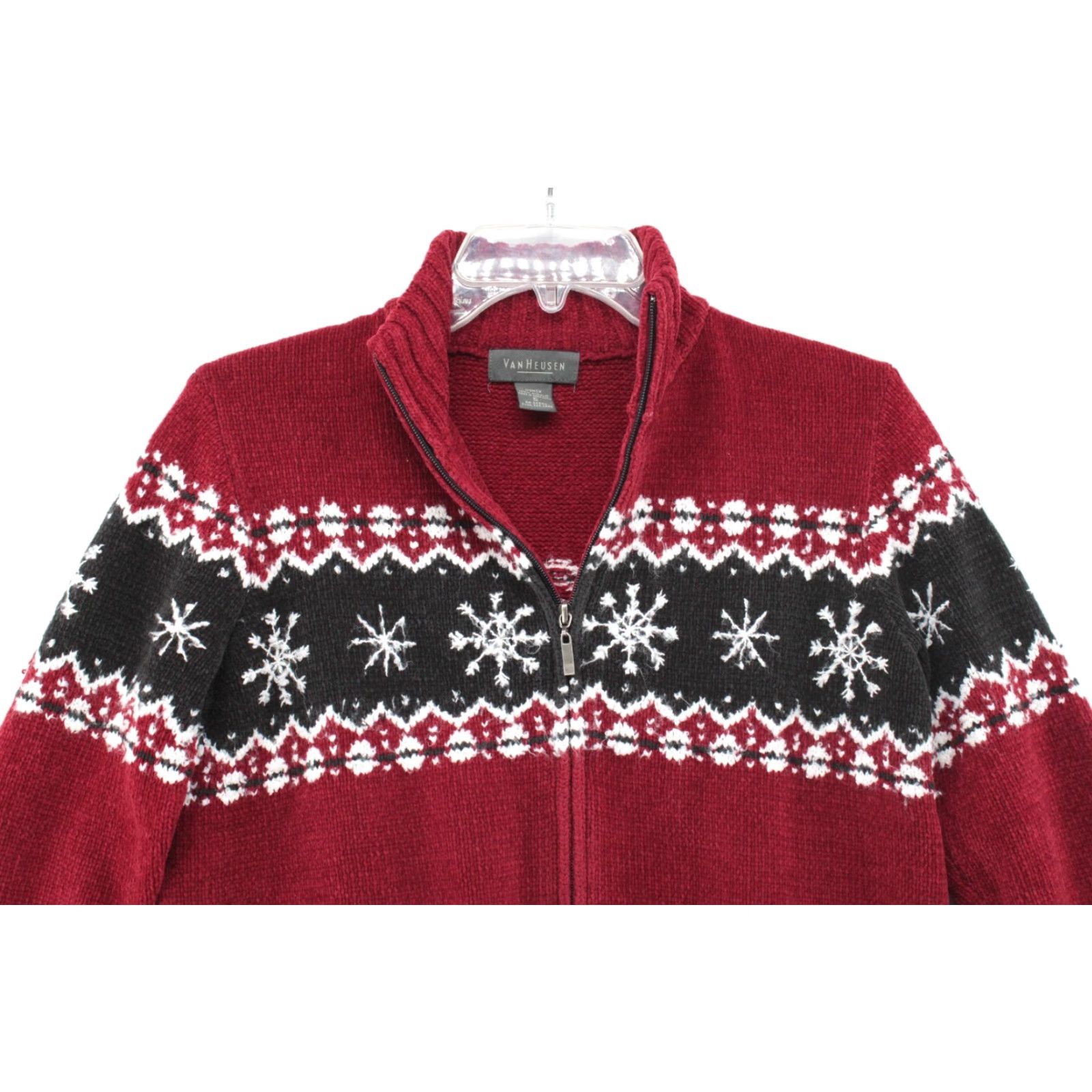 Van Heusen VTG Van Heusen Snowflake Sweater Women's S Red Full Zip Y2K Winter Christmas Size S / US 4 / IT 40 - 5 Thumbnail
