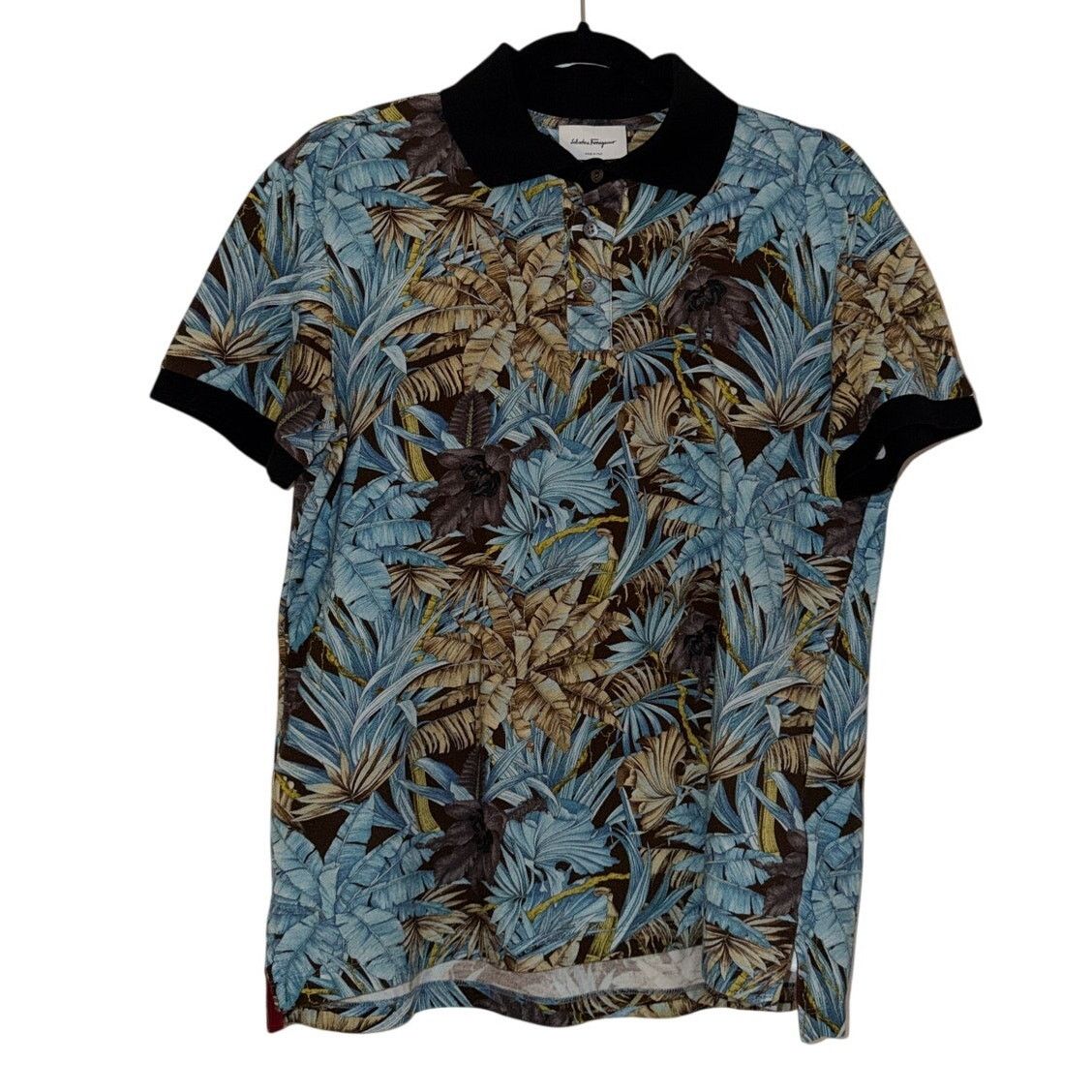 Salvatore Ferragamo Salvatore Ferragamo Cotton Floral Polo T-shirt in Blue Size US M / EU 48-50 / 2 - 1 Thumbnail