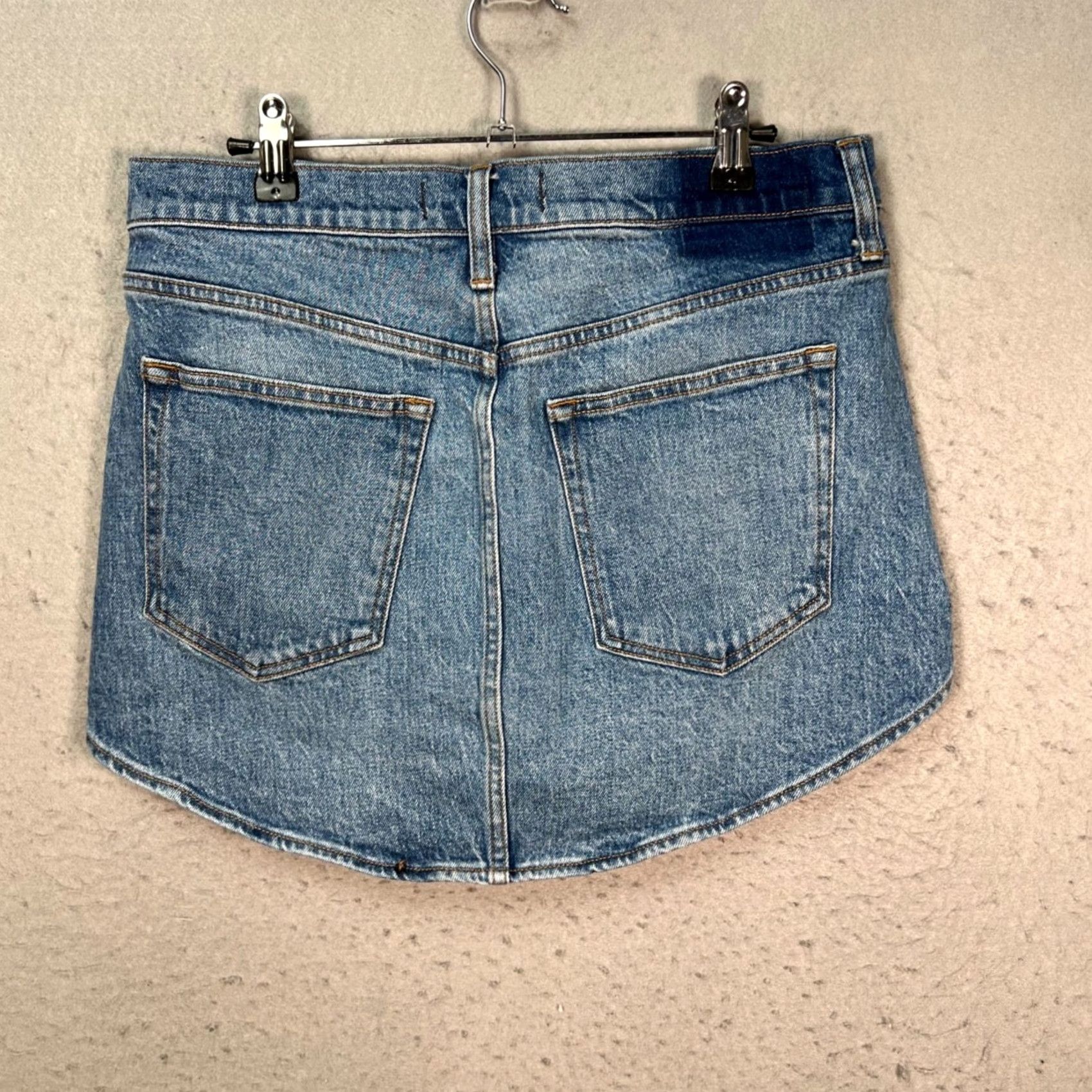 Abercrombie & Fitch Abercrombie & Fitch Womens 28 / 6 Denim Mini Skirt Curved Hem Jeans Skirt Blue 90s Pockets Short Mini Skirt Womens Size 28" / US 6 / IT 42 - 2 Thumbnail