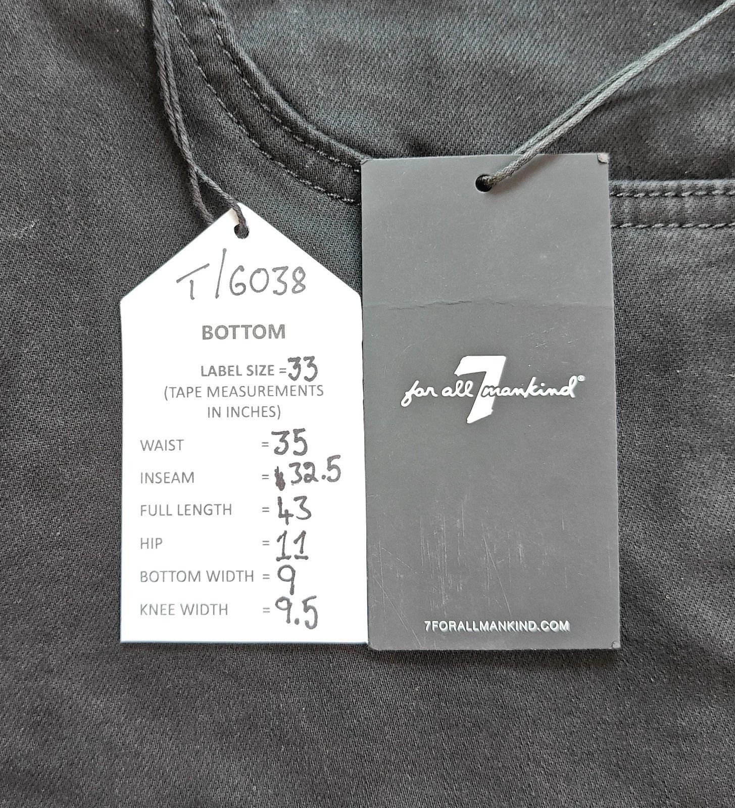 7 For All Mankind 7 For All ManKind Austyn Black Onyx Jeans T / 6038 Size US 33 - 6 Thumbnail
