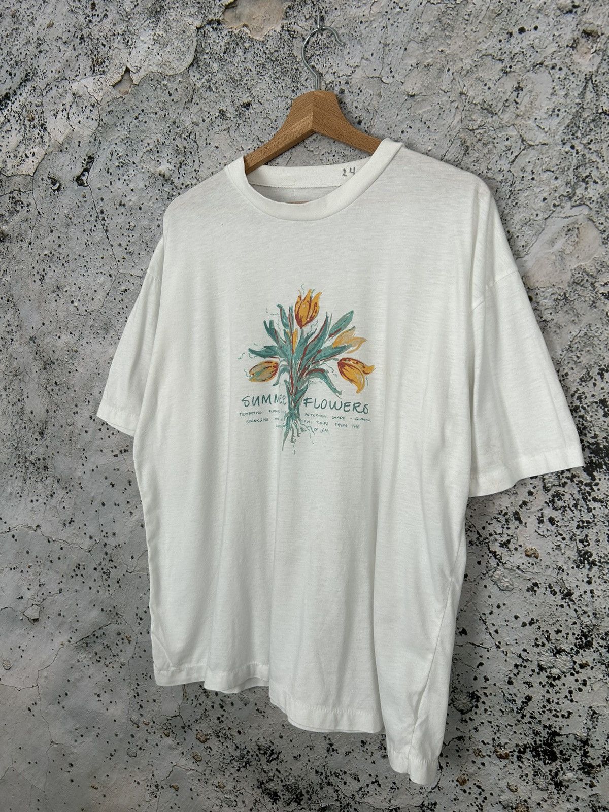 Vintage Vintage Flowers Graphic Tee 90s Streetwear Grunge Rock Size US L / EU 52-54 / 3 - 2 Thumbnail