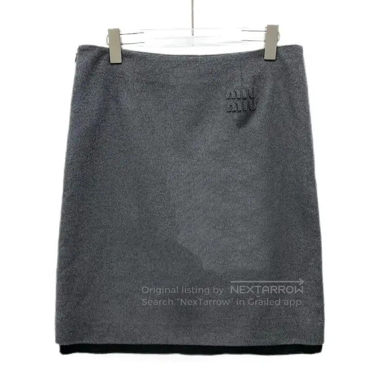 Miu Miu Miu Miu Gray Wool Women's Skirt . Size 23" - 2 Thumbnail