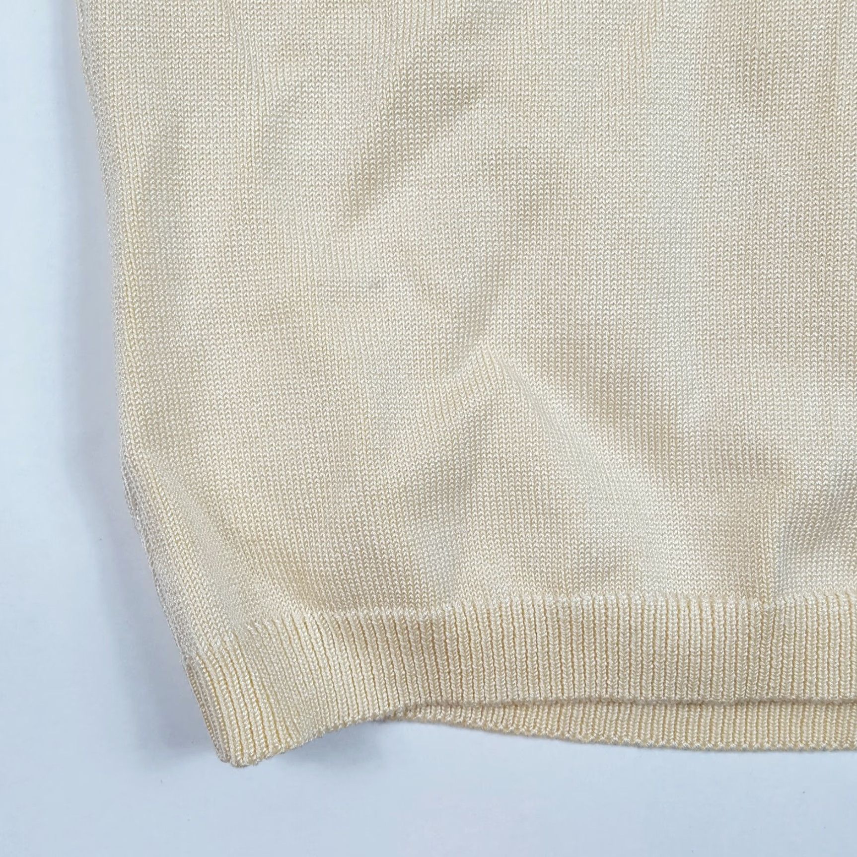 Vintage Jamie Sadock Cream Silk Knit Women's Small Golf Short Sleeve Outdoor Shirt Top Size S / US 4 / IT 40 - 4 Thumbnail