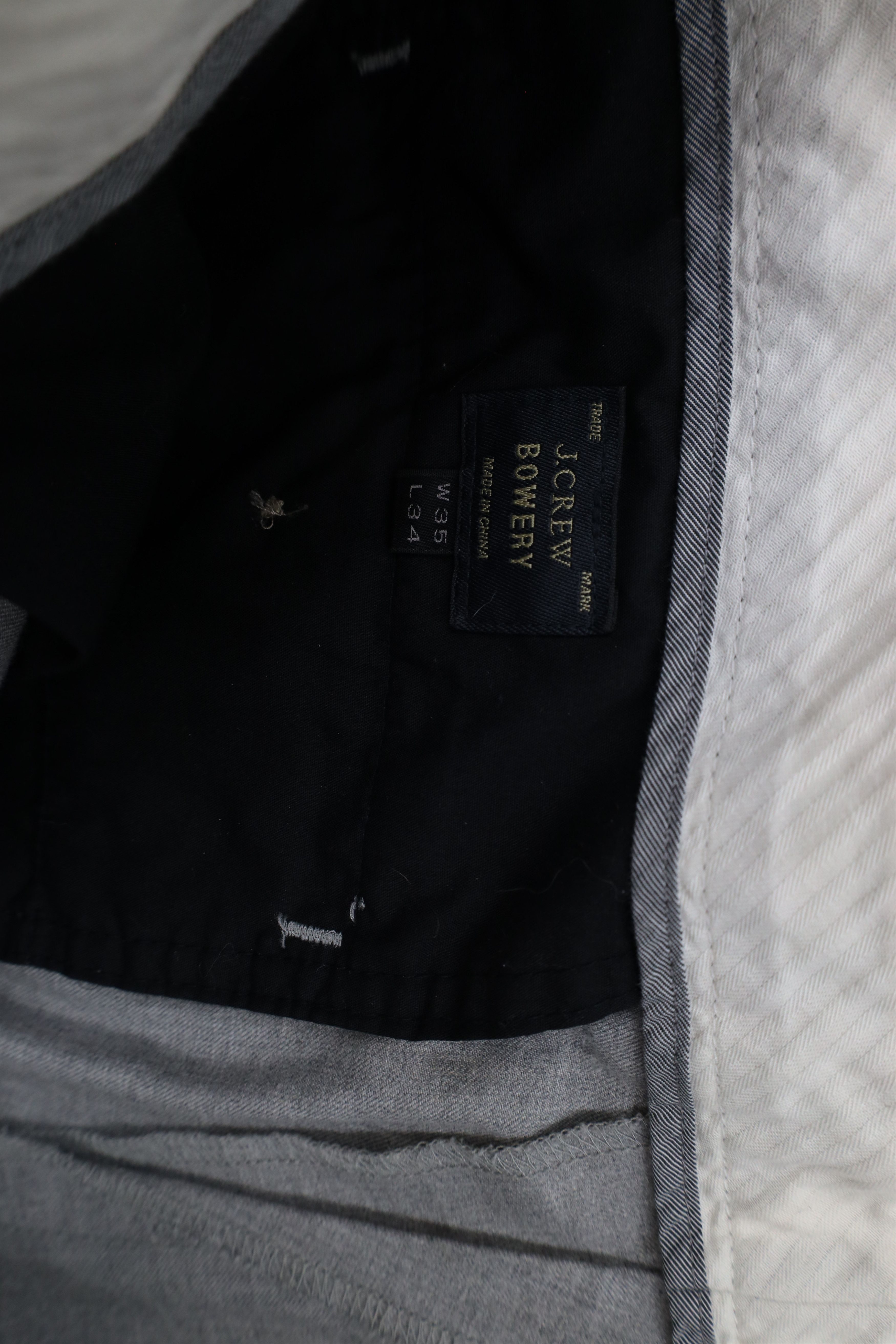 J.Crew × Vintage J Crew Bowery Fit Chambray Chinos Trousers Pants Gray Cotton Size US 35 - 6 Thumbnail