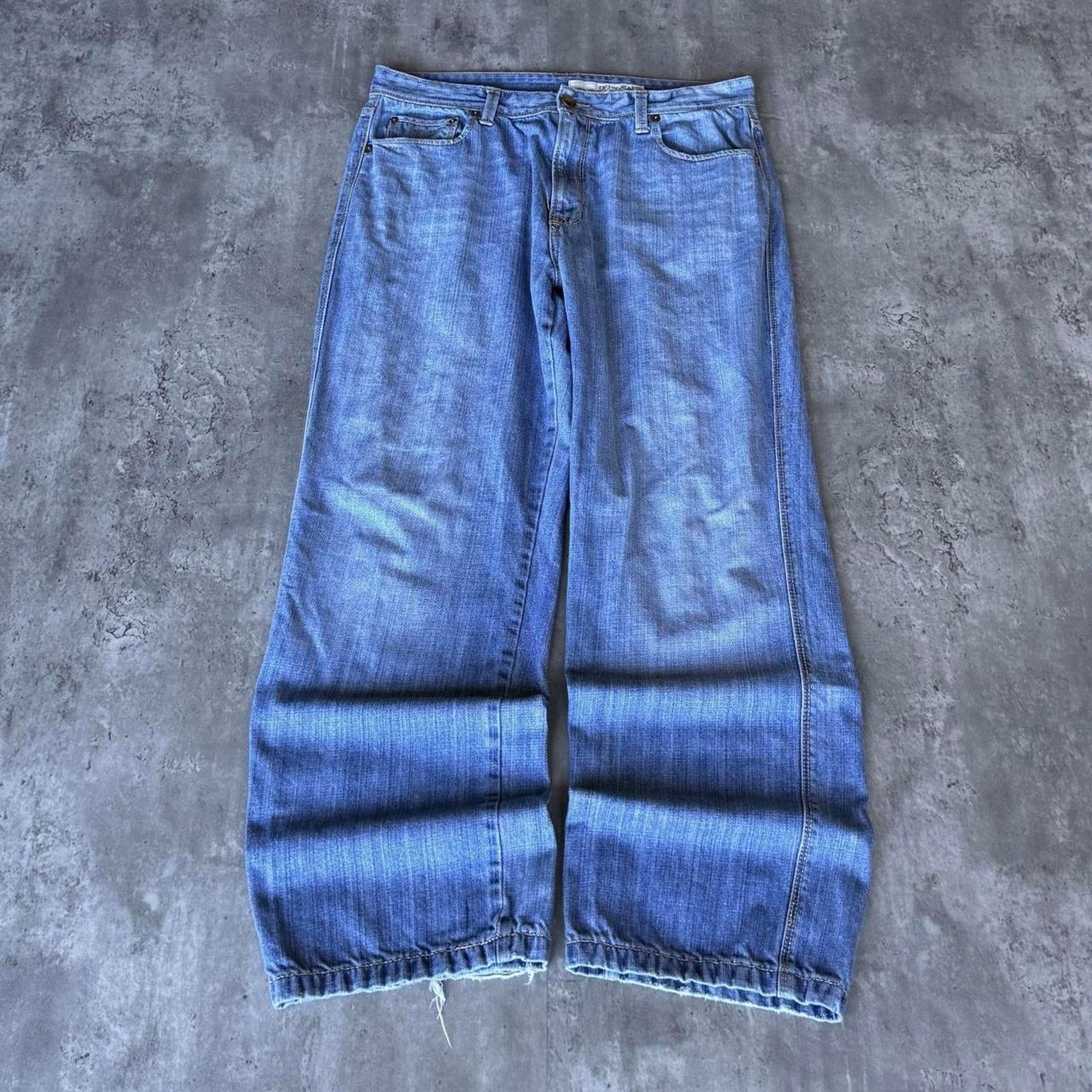 DKNY × Japanese Brand × Vintage Vintage Y2K DKNY Baggy Embroidered Grunge Opium Denim Jeans Size US 35 - 2 Thumbnail