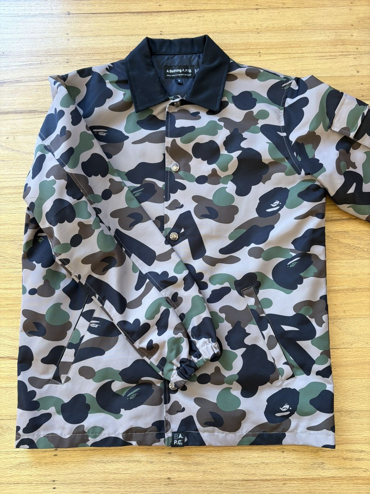 BAPE® X A.P.C. CAMOCOACH JACKET BAPE x A.P.C. Camo Coach Jacket Beige Men's - FW22 - US