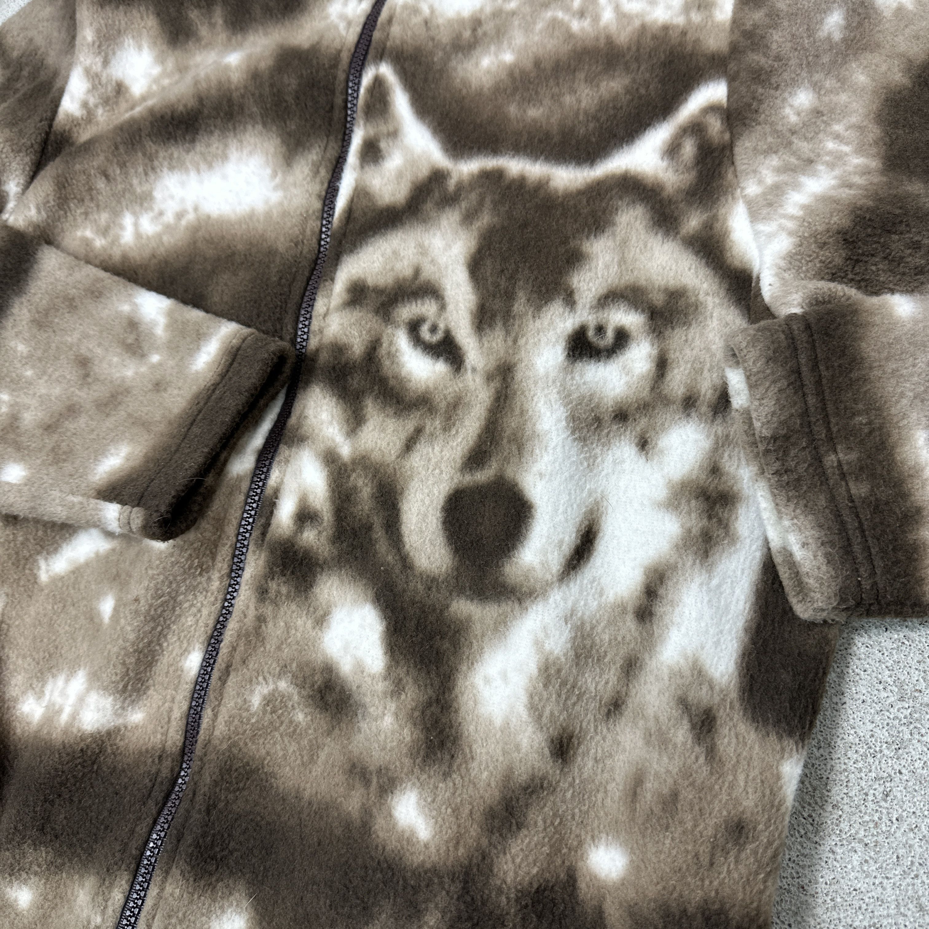 Vintage Vintage Outdoor Wolves Fullprint Fleece Sweatshirt Y2K Size US L / EU 52-54 / 3 - 3 Thumbnail