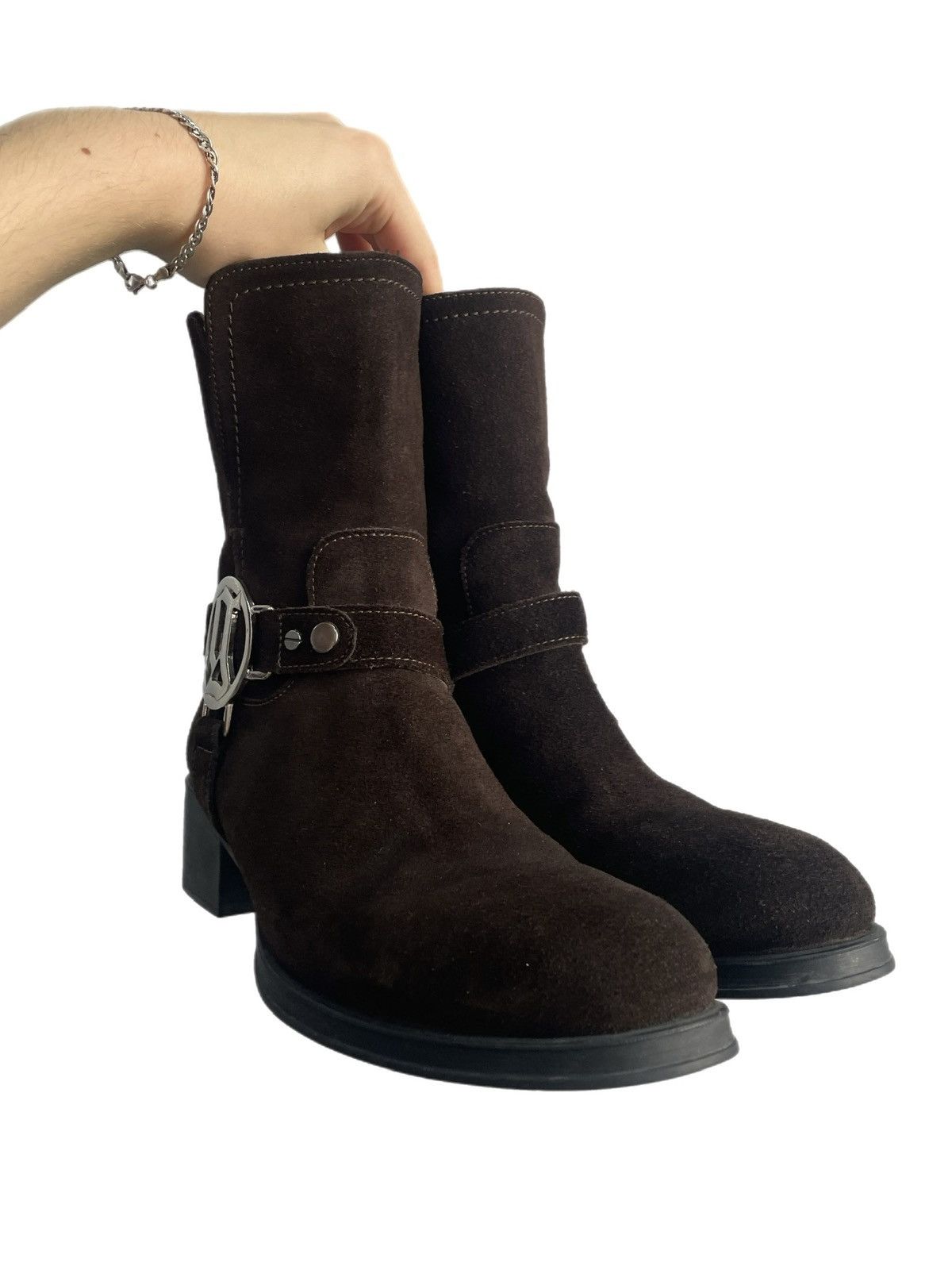 John Galliano Last drop✅✅galliano suede buckle boots western cowboy y2k Size US 8 / EU 41 - 3 Thumbnail