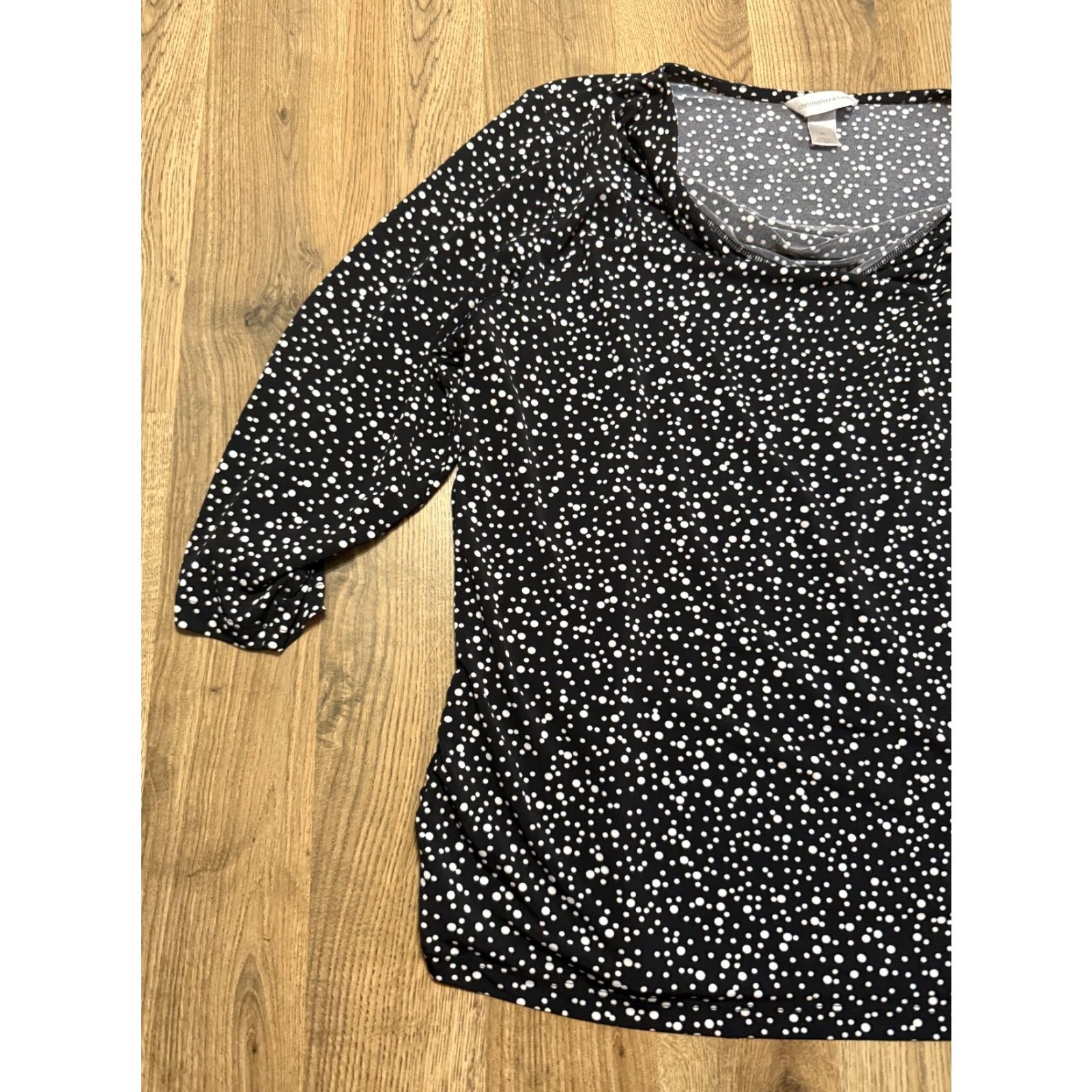 Vintage Christopher & Banks Blouse Women's XL Black White Polka Dots Long Sleeve Shirt Womens XL Black Polka Dot Blouse Used Size XL / US 12-14 / IT 48-50 - 3 Thumbnail