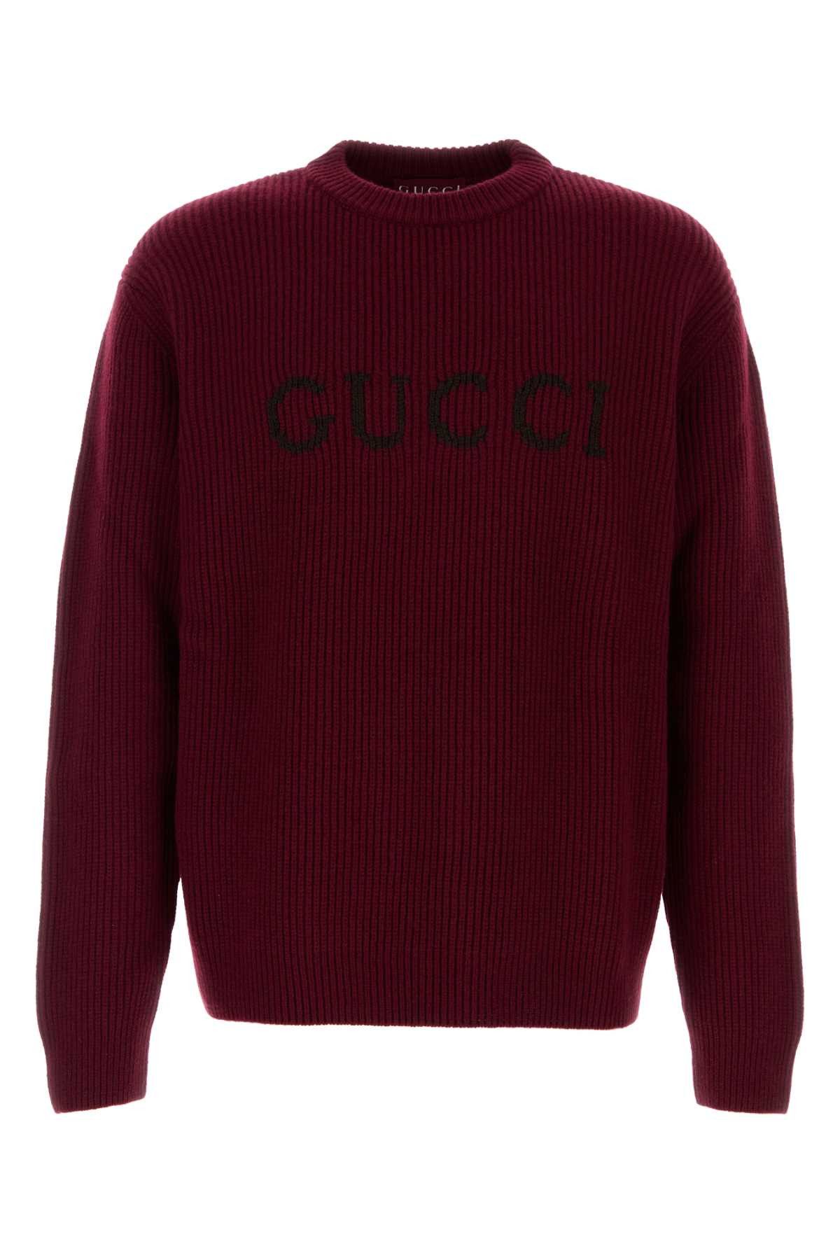 Gucci Burgundy Wool Blend Sweater Size US XL / EU 56 / 4 - 1 Thumbnail
