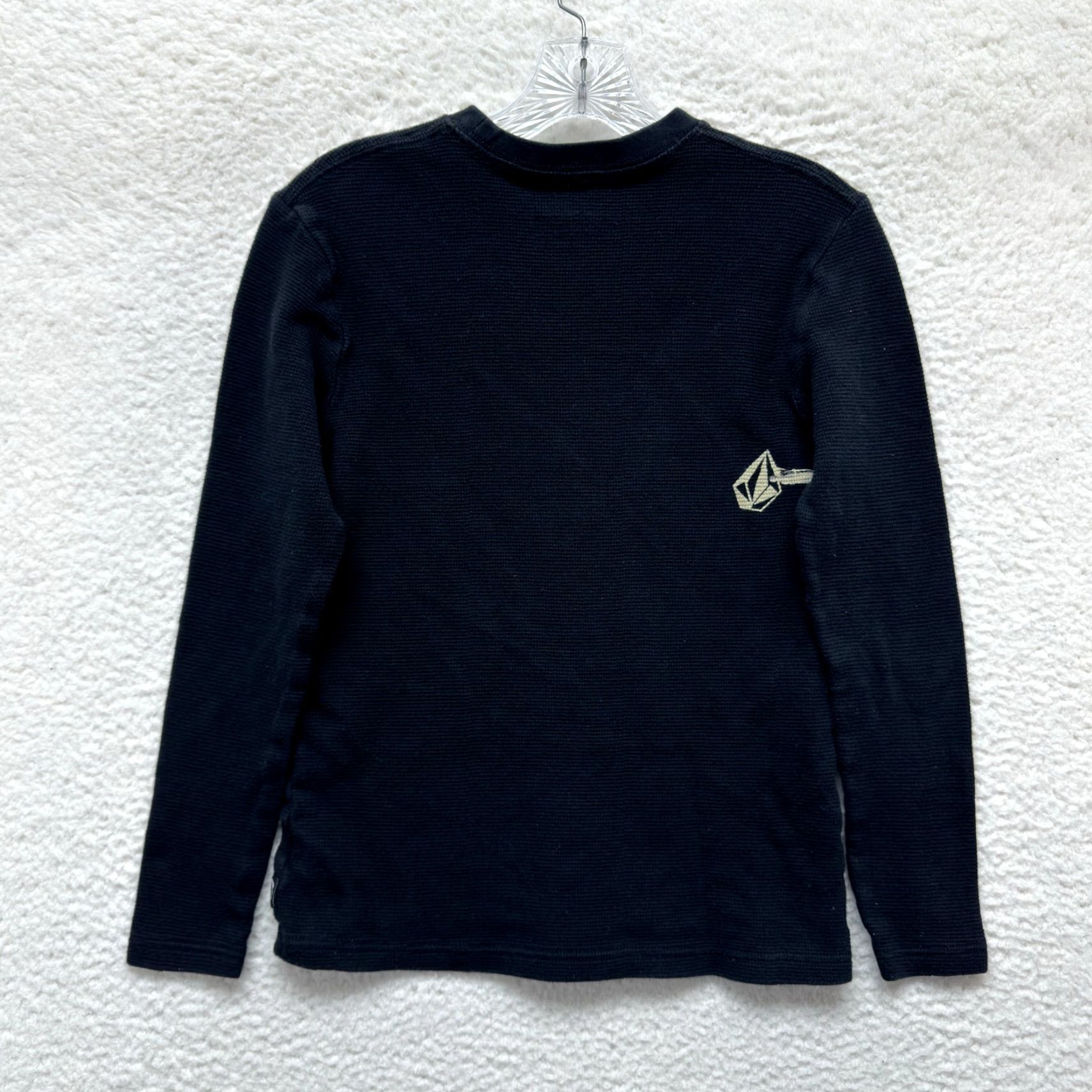 Volcom VINTAGE Volcom Thermal Top Shirt Black S Grunge Waffle Knit Skater Mens Womens Size S / US 4 / IT 40 - 2 Thumbnail